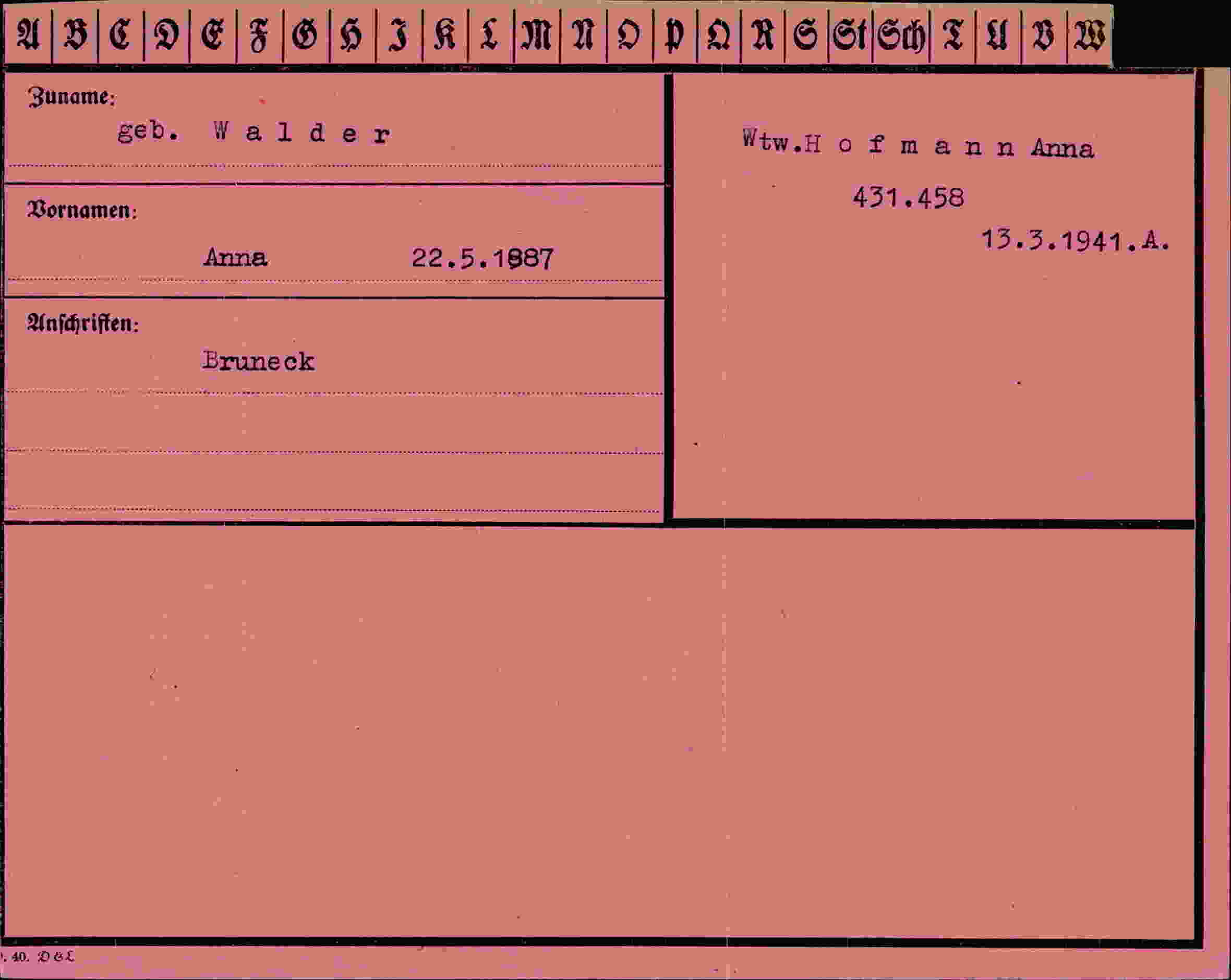 Vorderseite des Dokuments