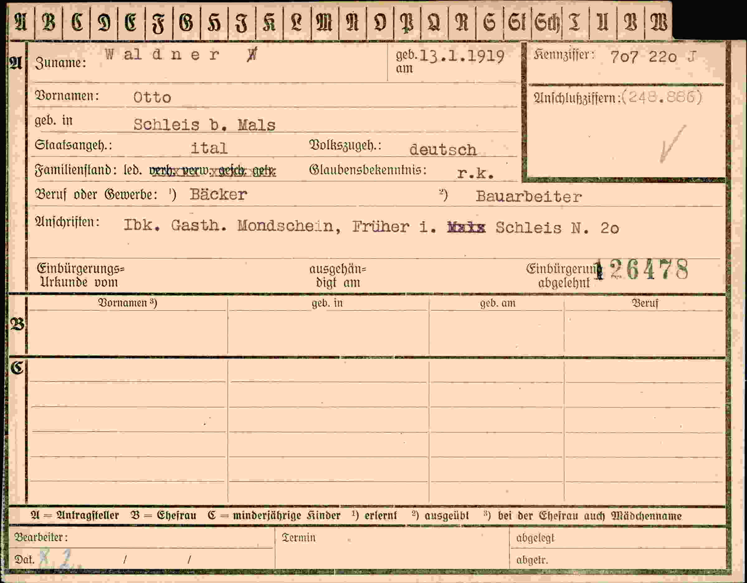 Dokument für Otto Waldner