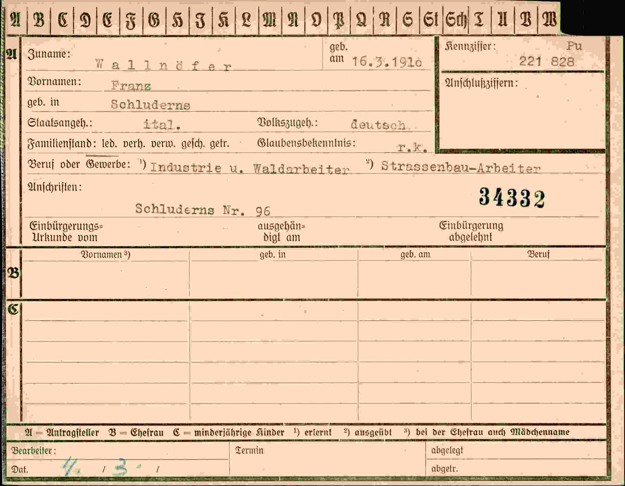 Dokument für Franz Wallnöfer