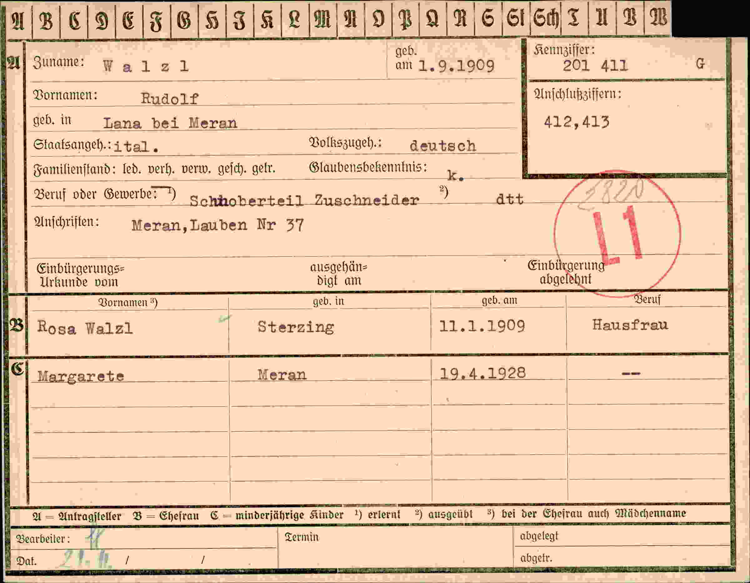 Dokument für Rudolf Walz