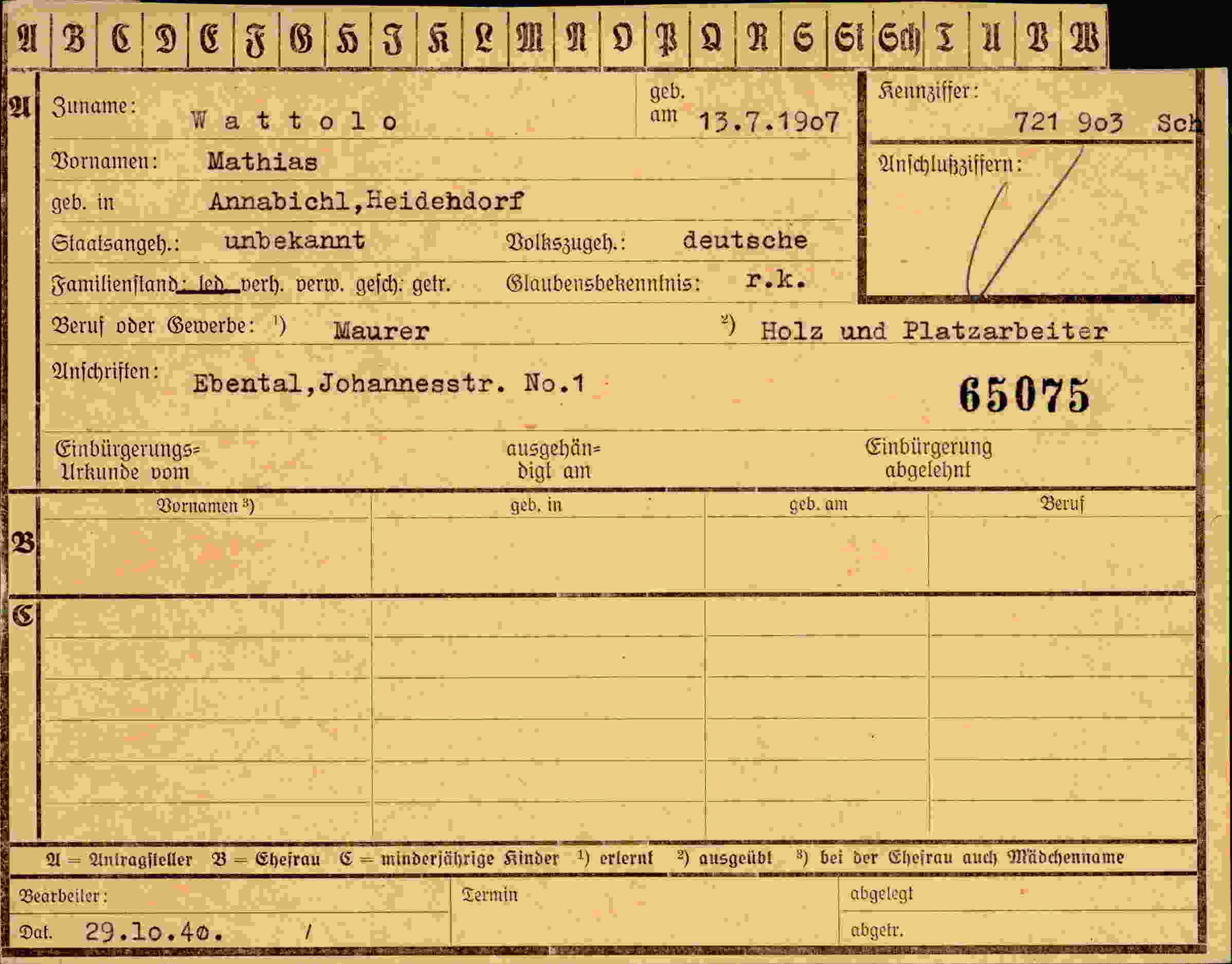 Dokument für Mathias Wattolo