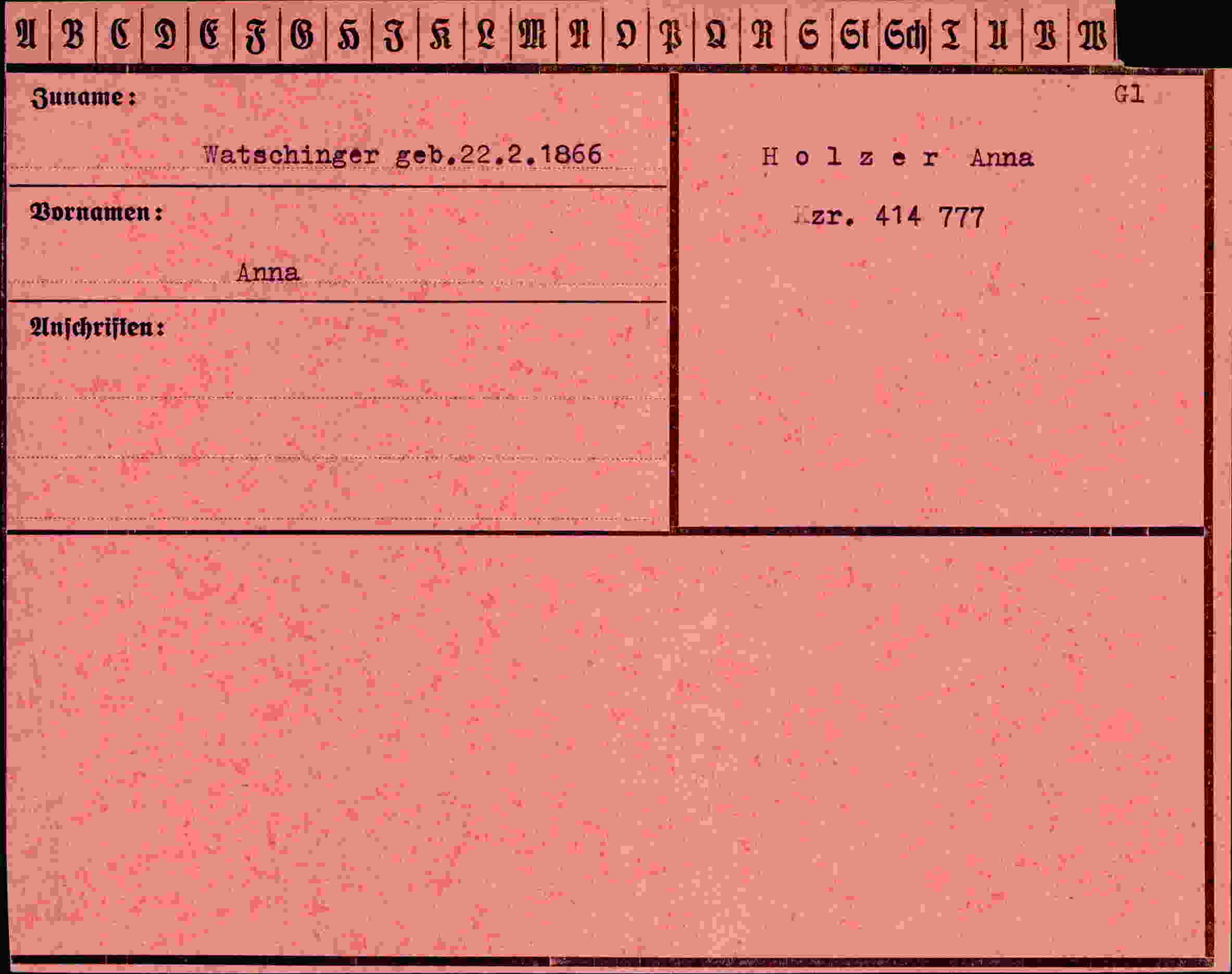 Vorderseite des Dokuments