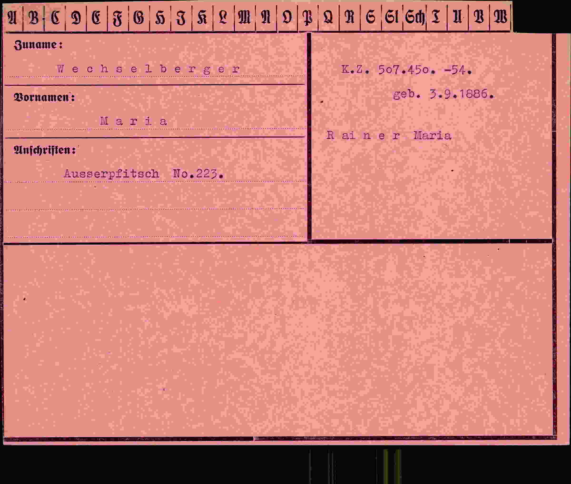 Vorderseite des Dokuments