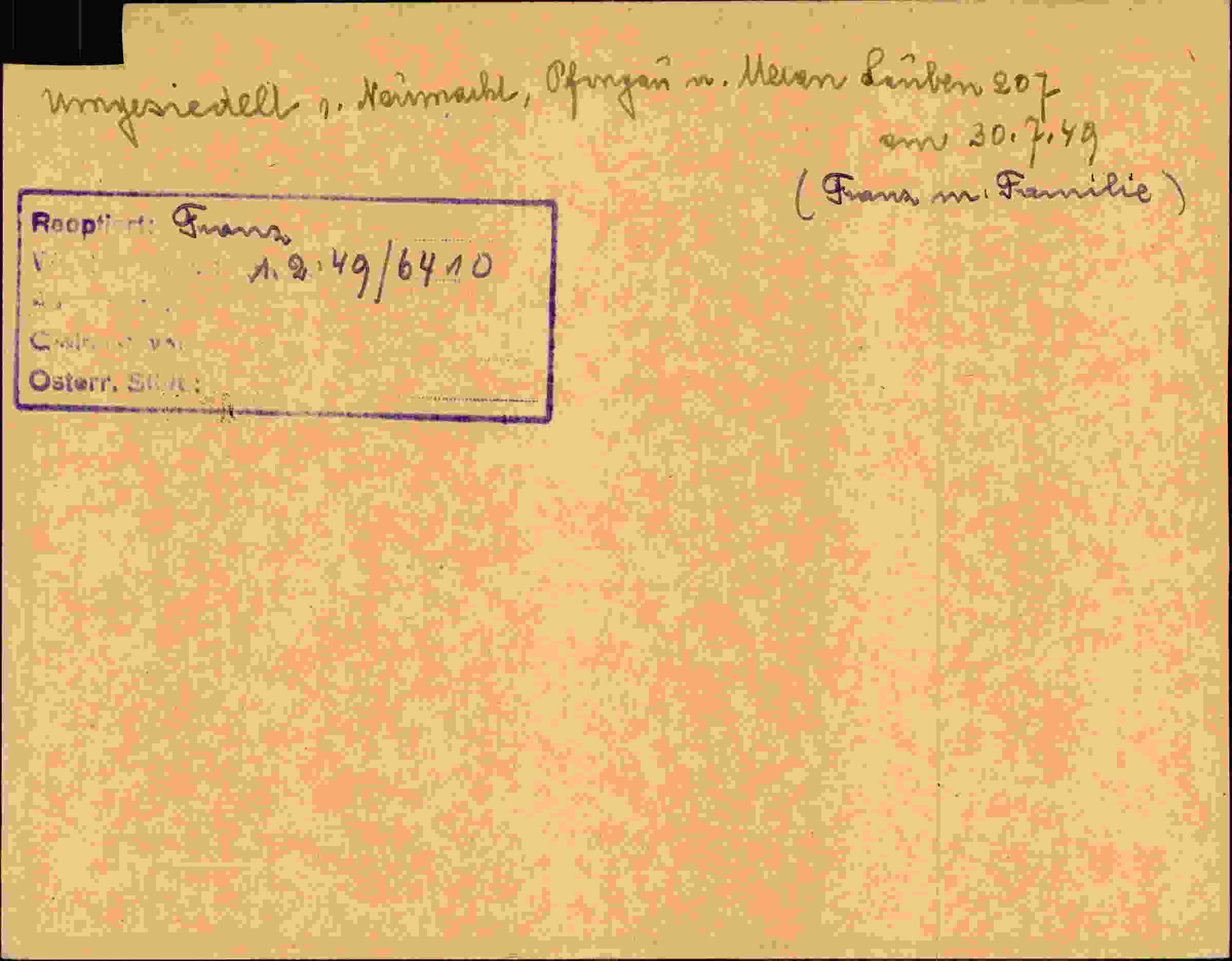 Rückseite des Dokuments