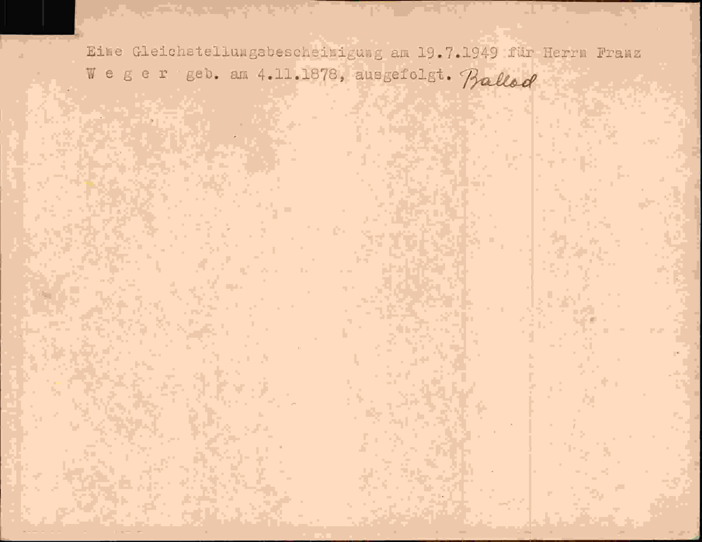 Rückseite des Dokuments