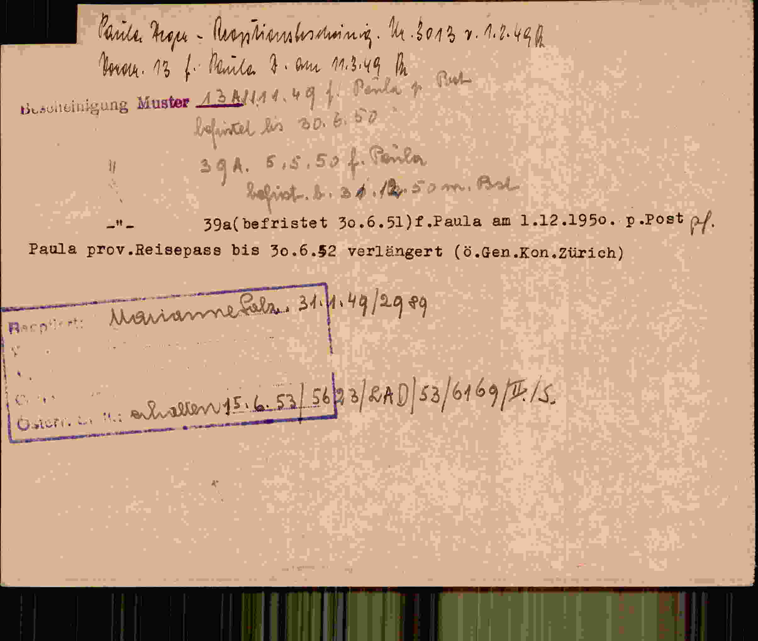 Rückseite des Dokuments