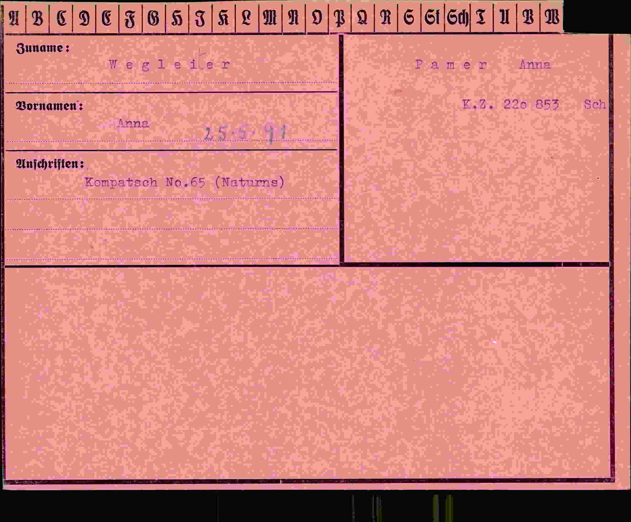Vorderseite des Dokuments