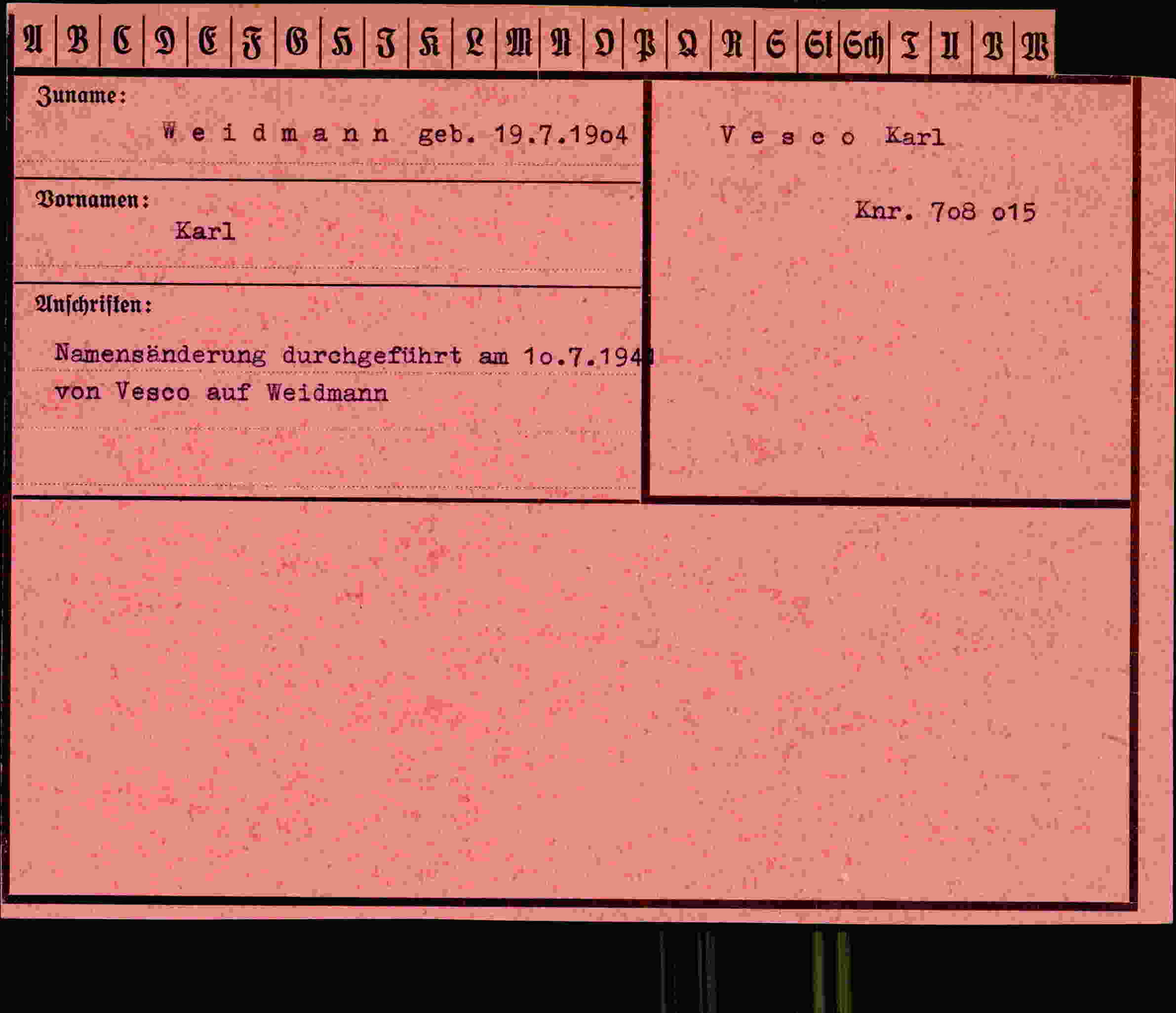 Vorderseite des Dokuments