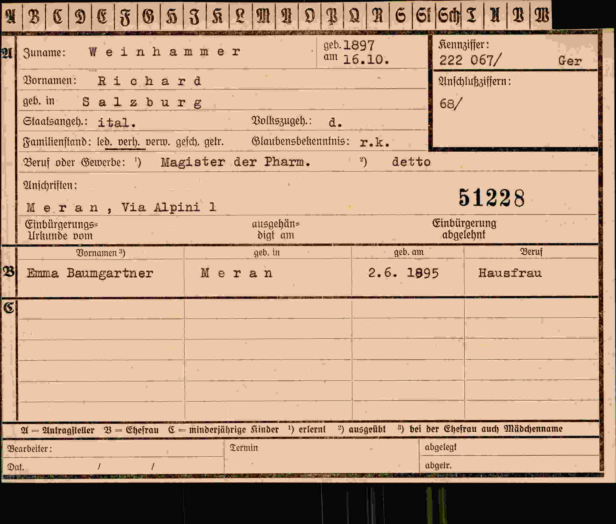 Dokument für Richard Weinhammer