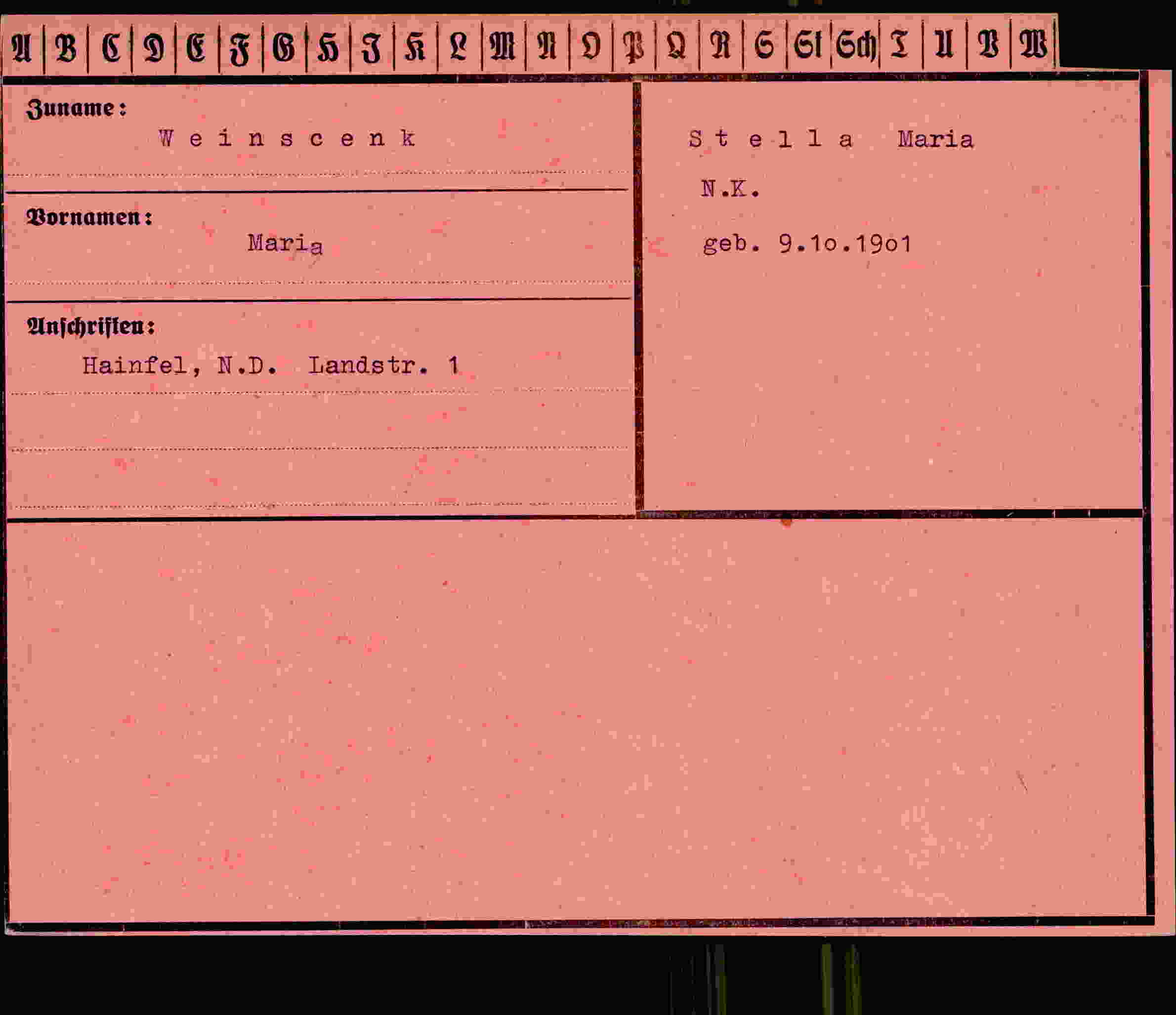 Vorderseite des Dokuments