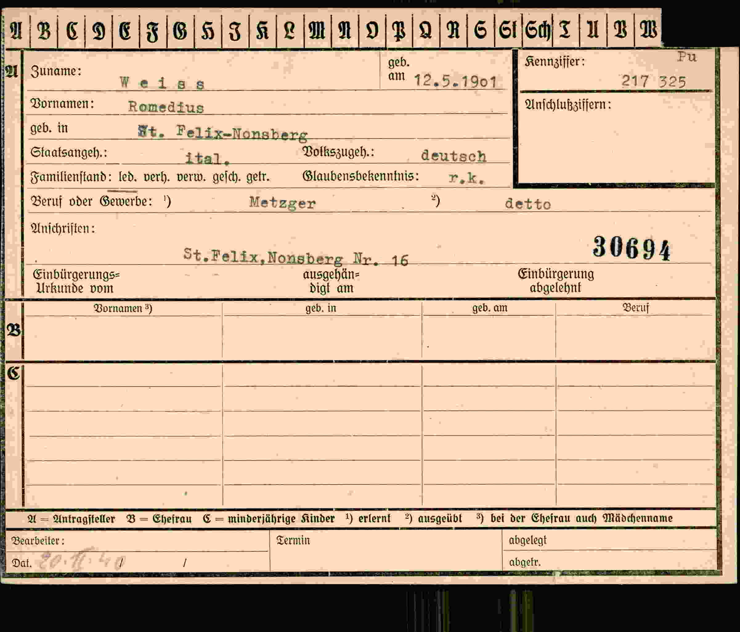 Dokument für Romedius Weiss