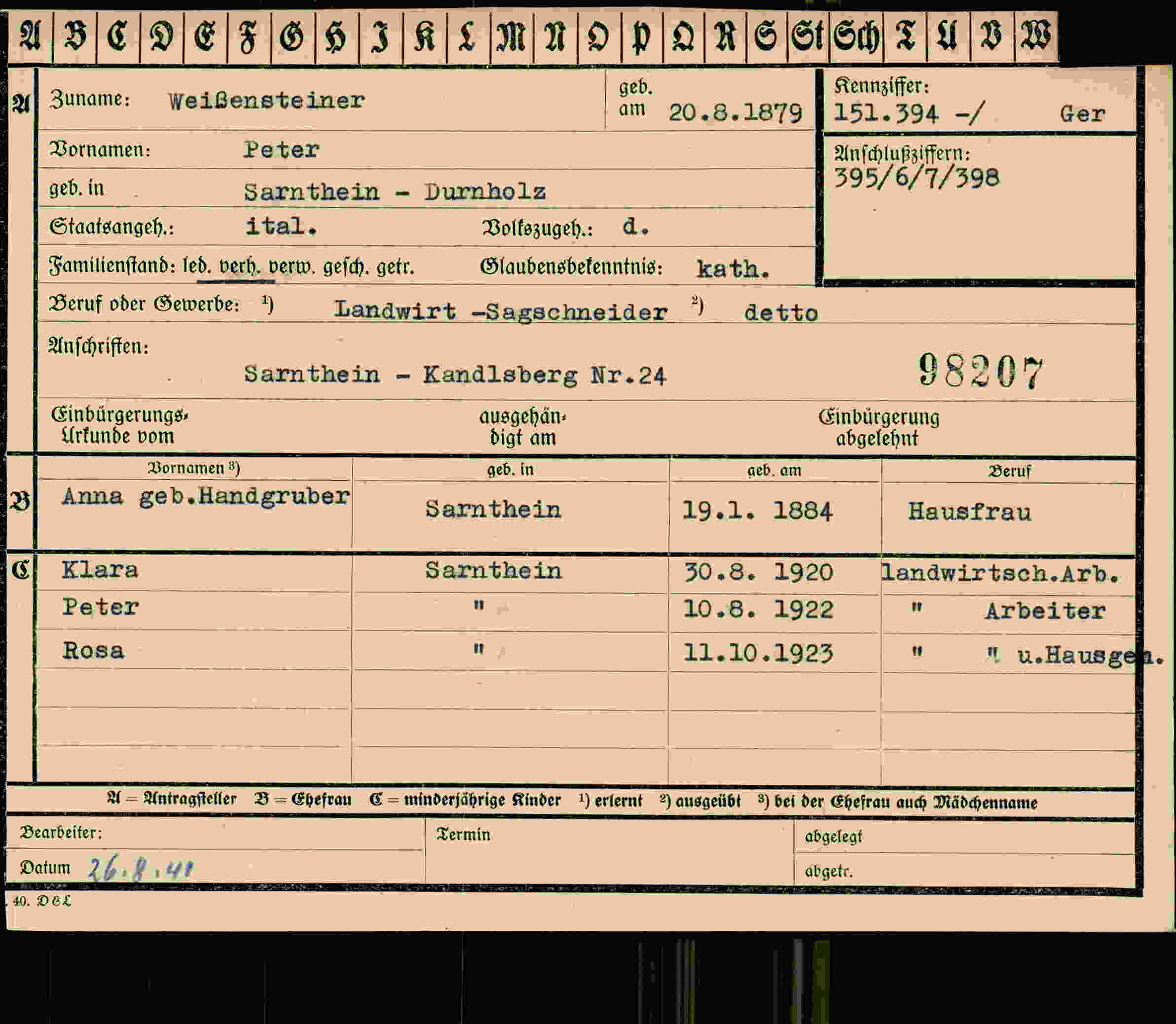 Dokument für Peter Weißensteiner