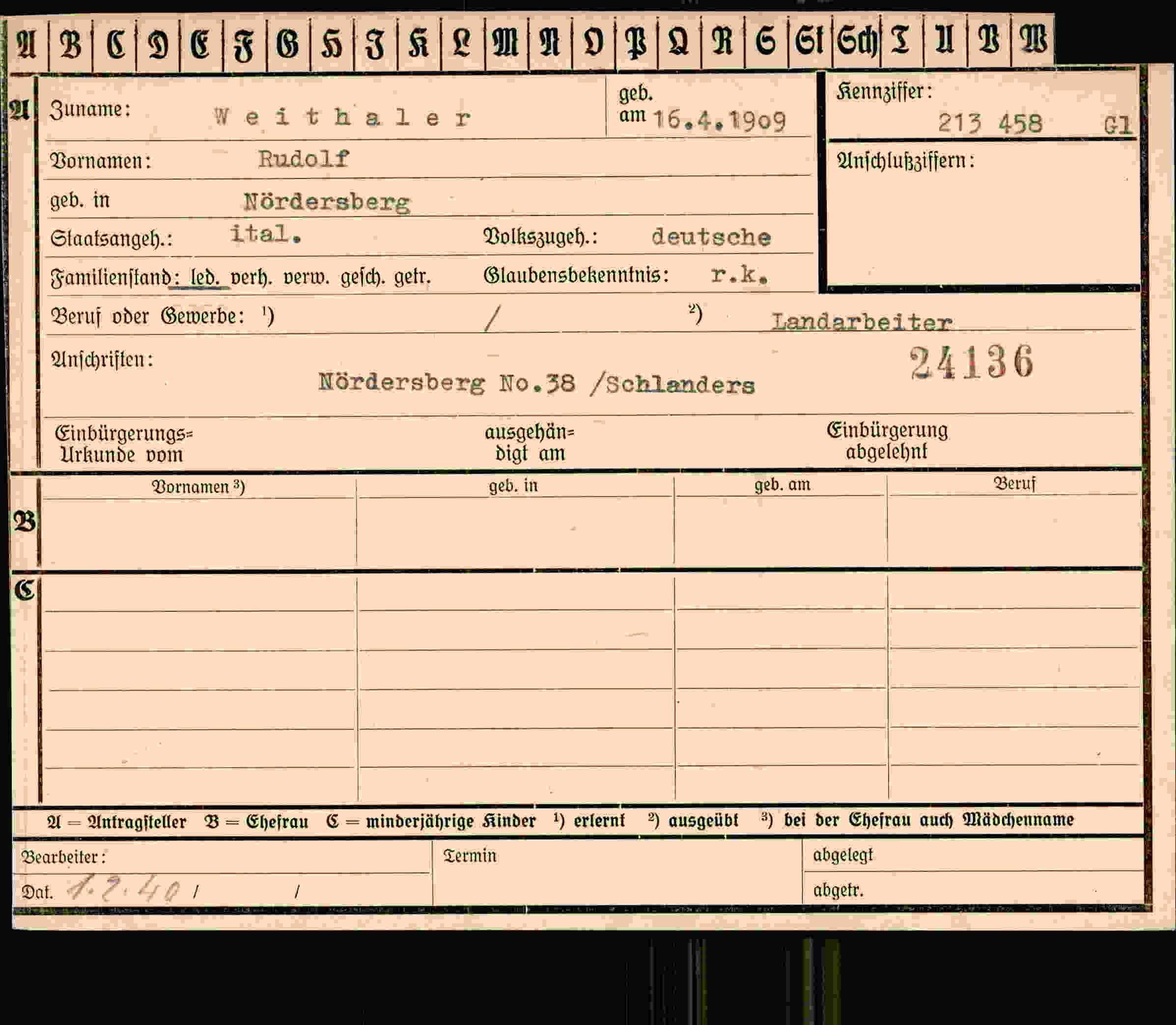 Vorderseite des Dokuments