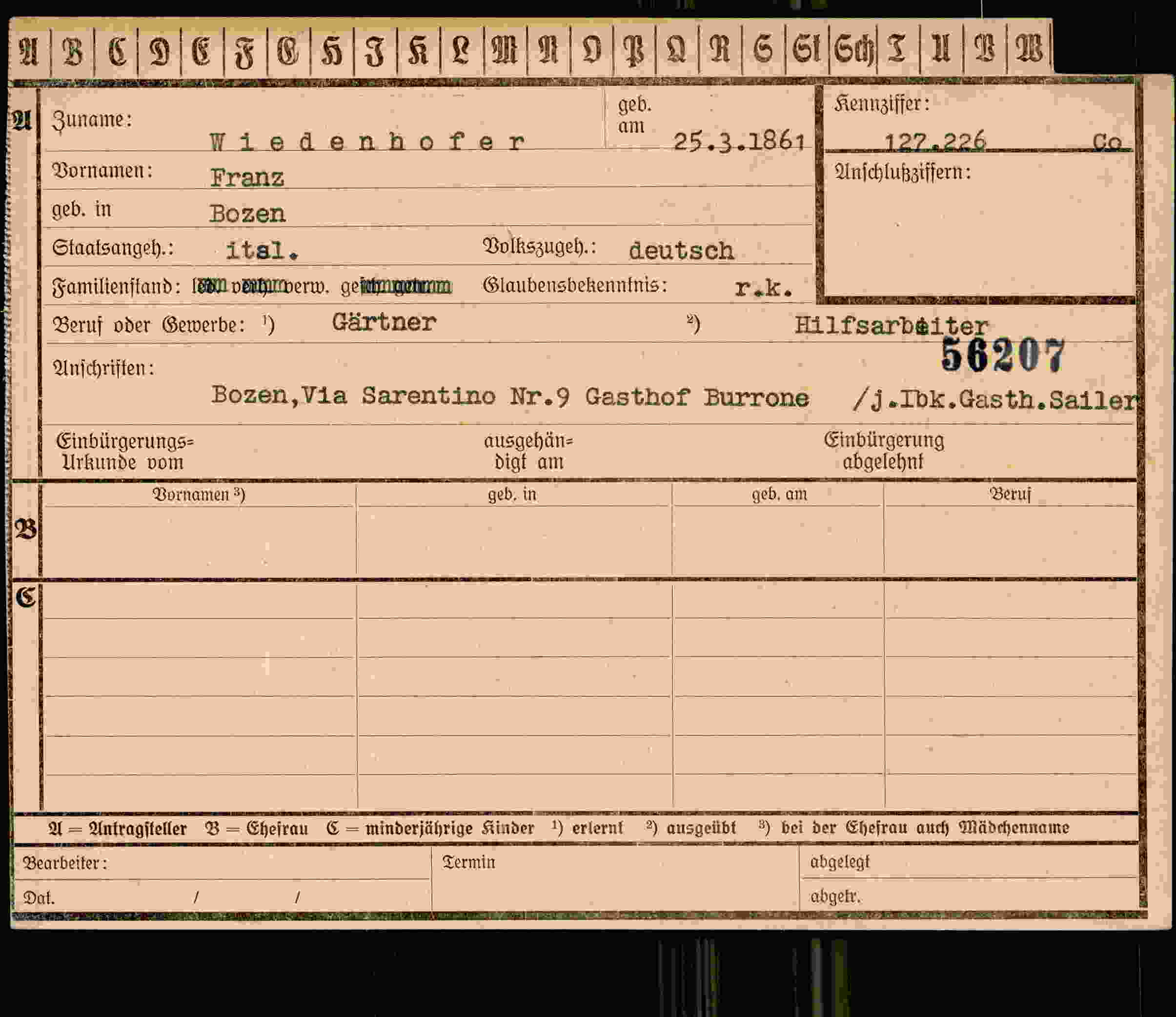 Dokument für Franz Wiedenhofer