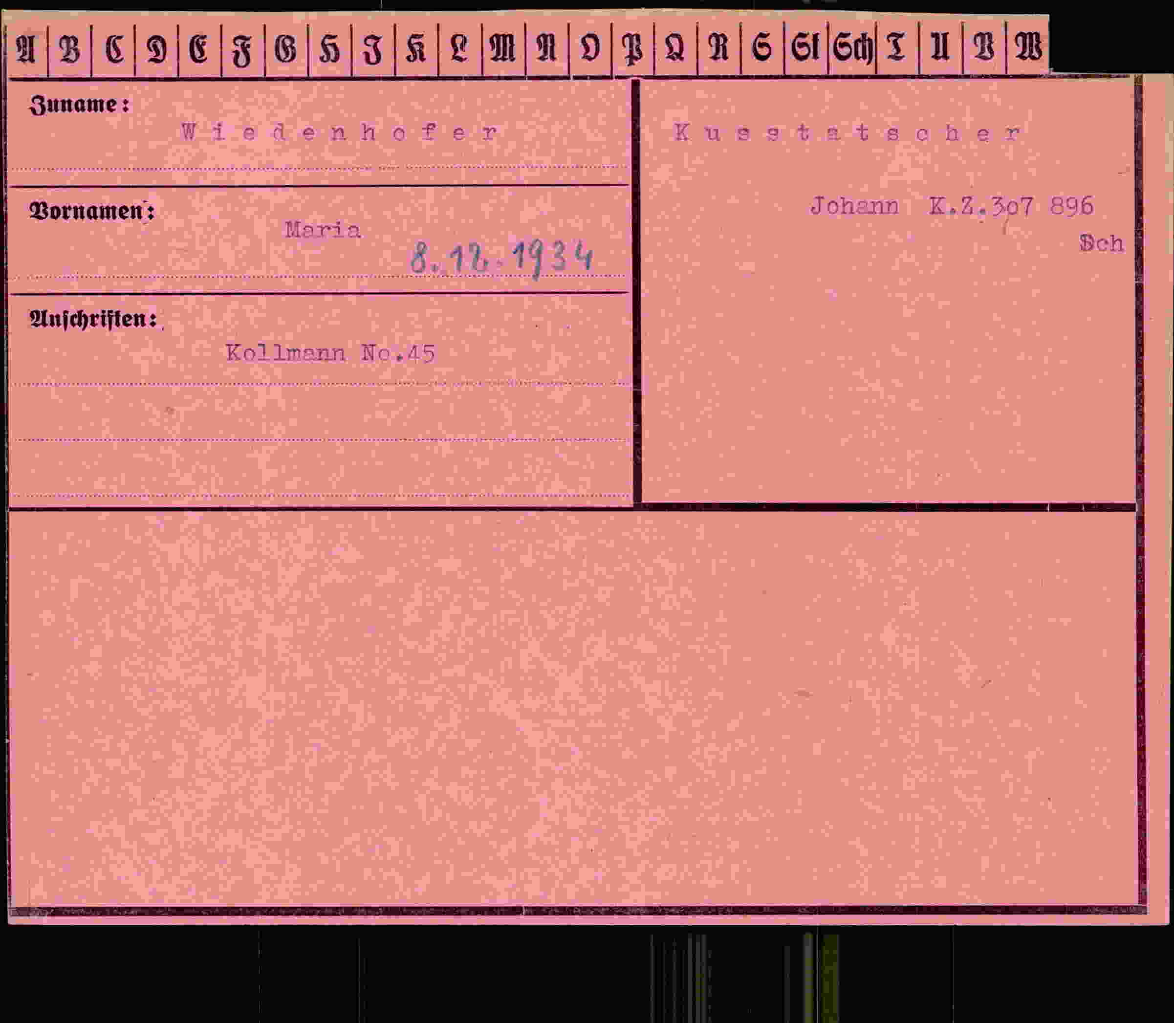 Vorderseite des Dokuments
