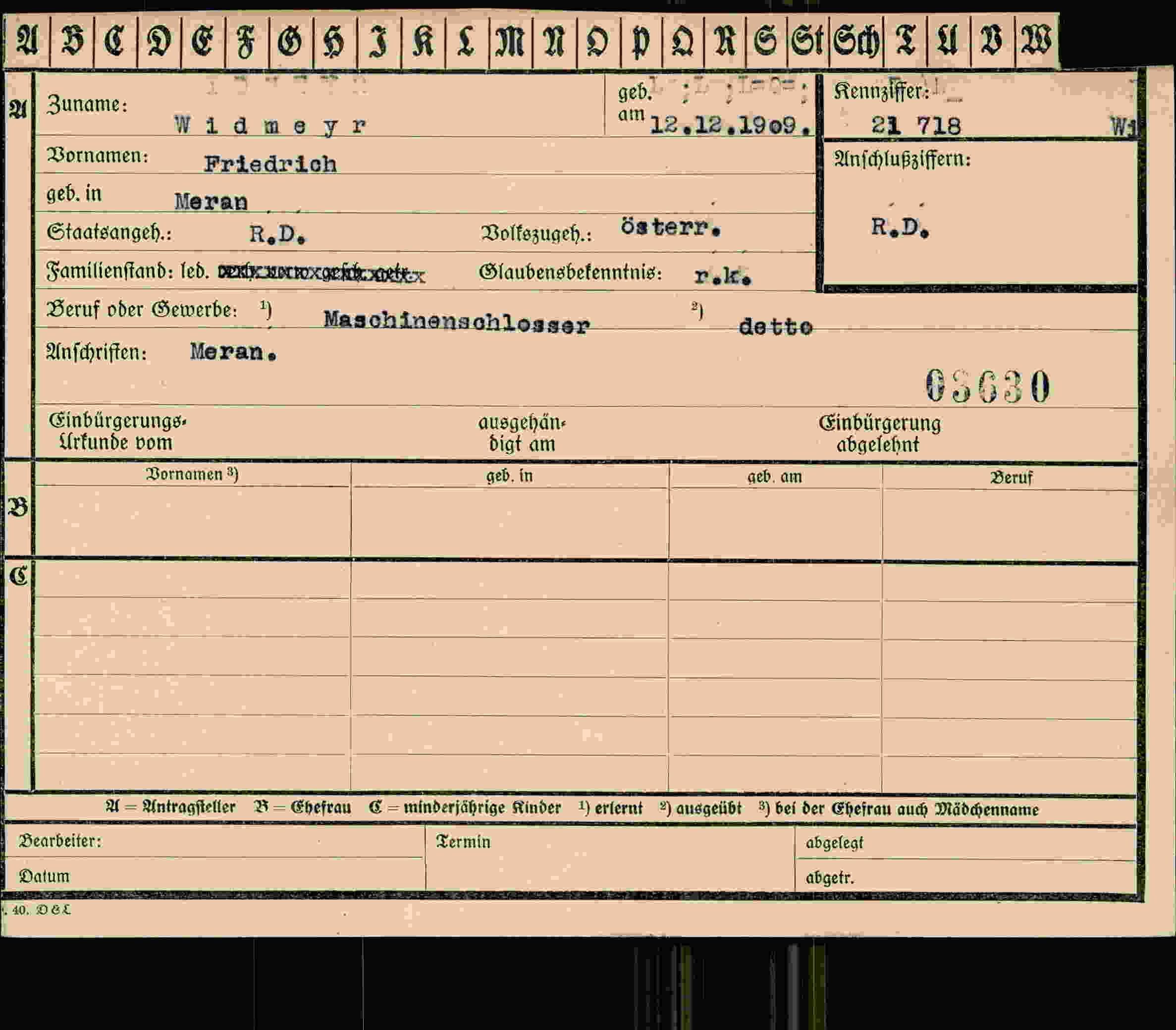 Dokument für Friedrich Widmeyr