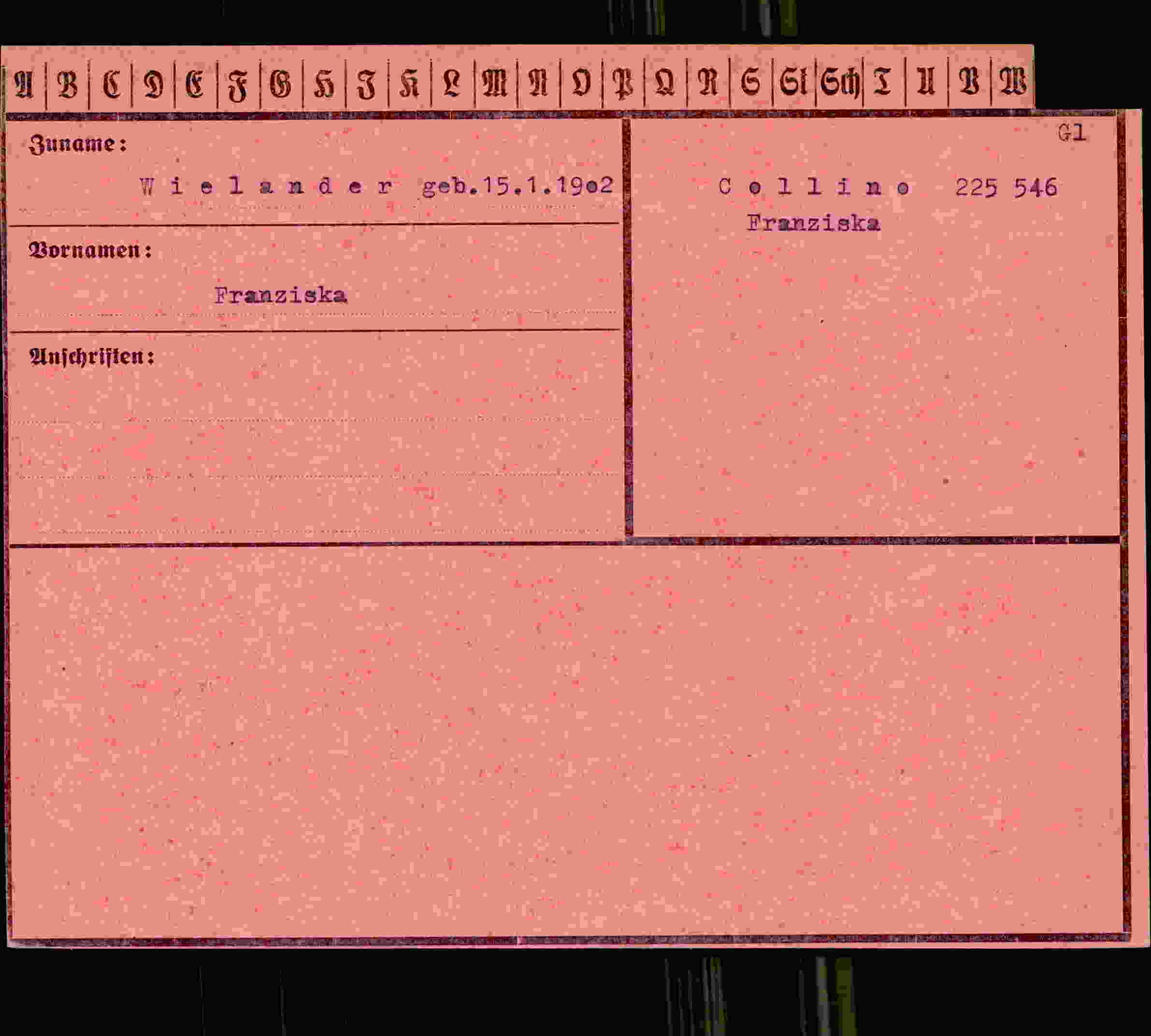 Vorderseite des Dokuments