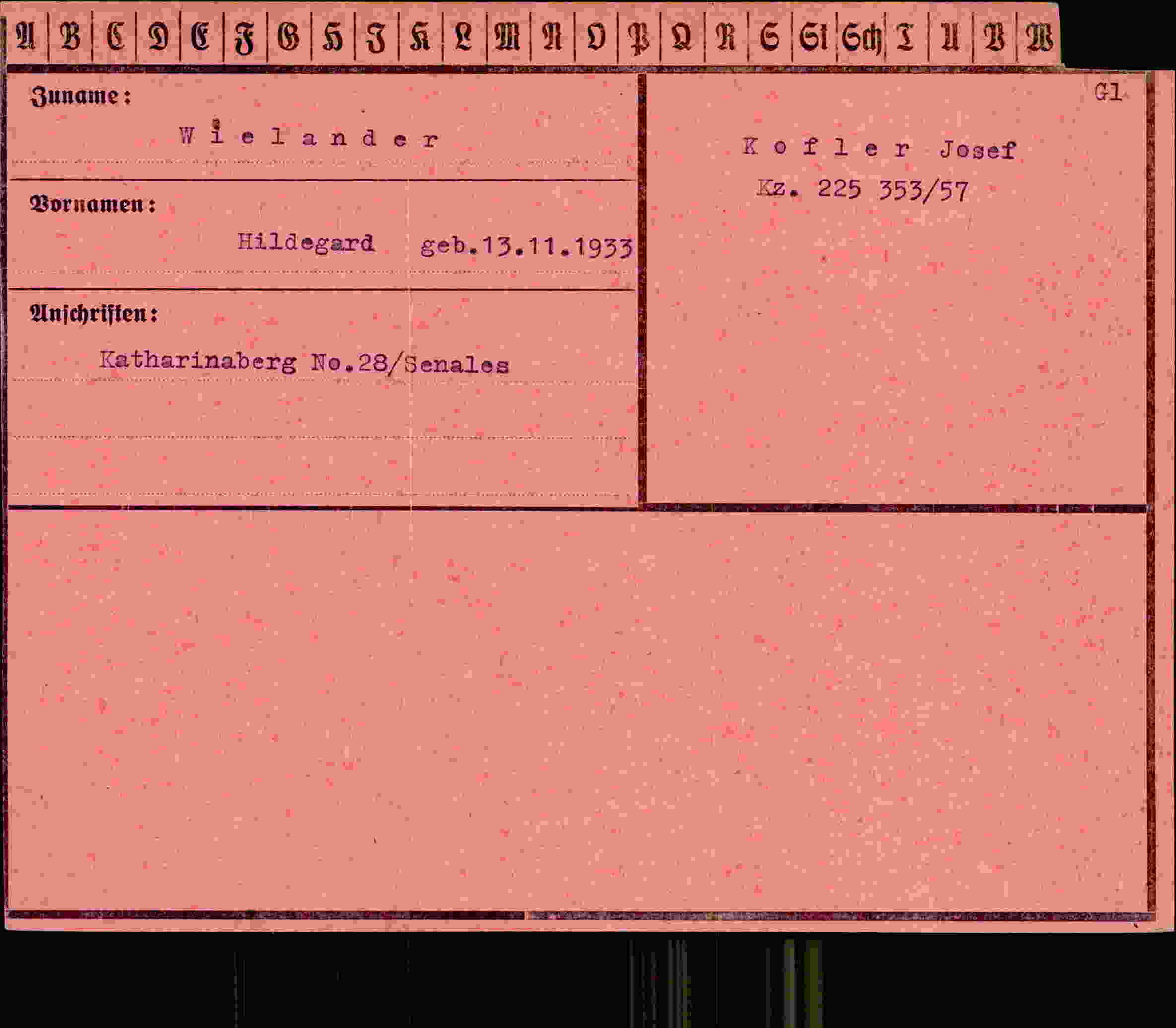 Vorderseite des Dokuments