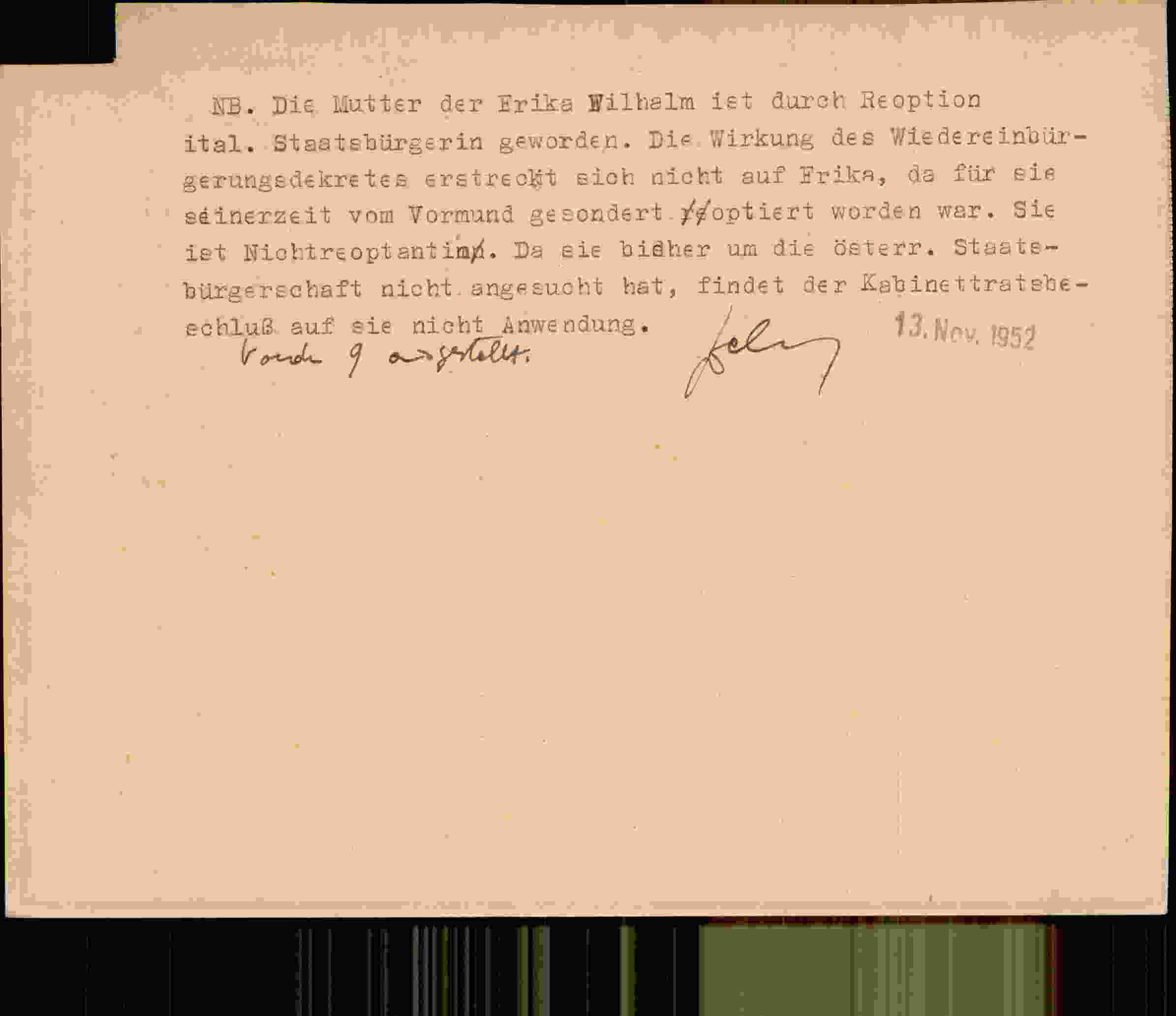 Rückseite des Dokuments