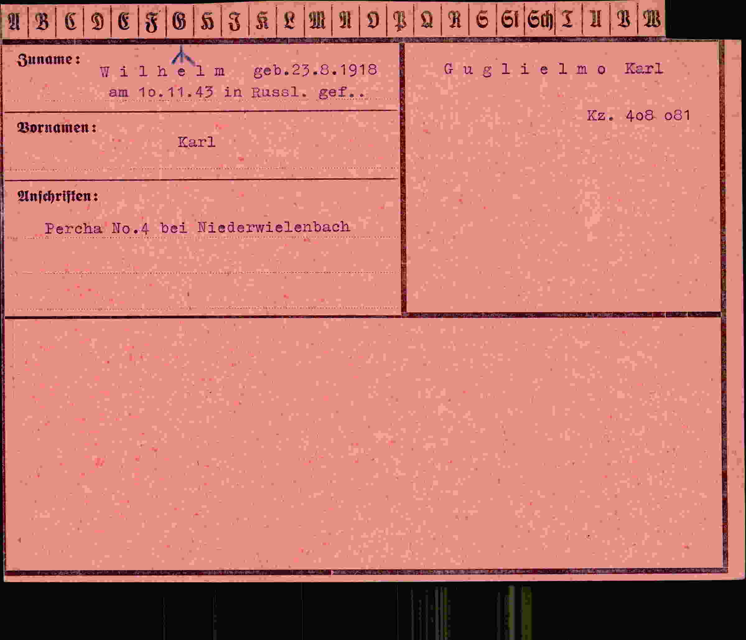 Vorderseite des Dokuments