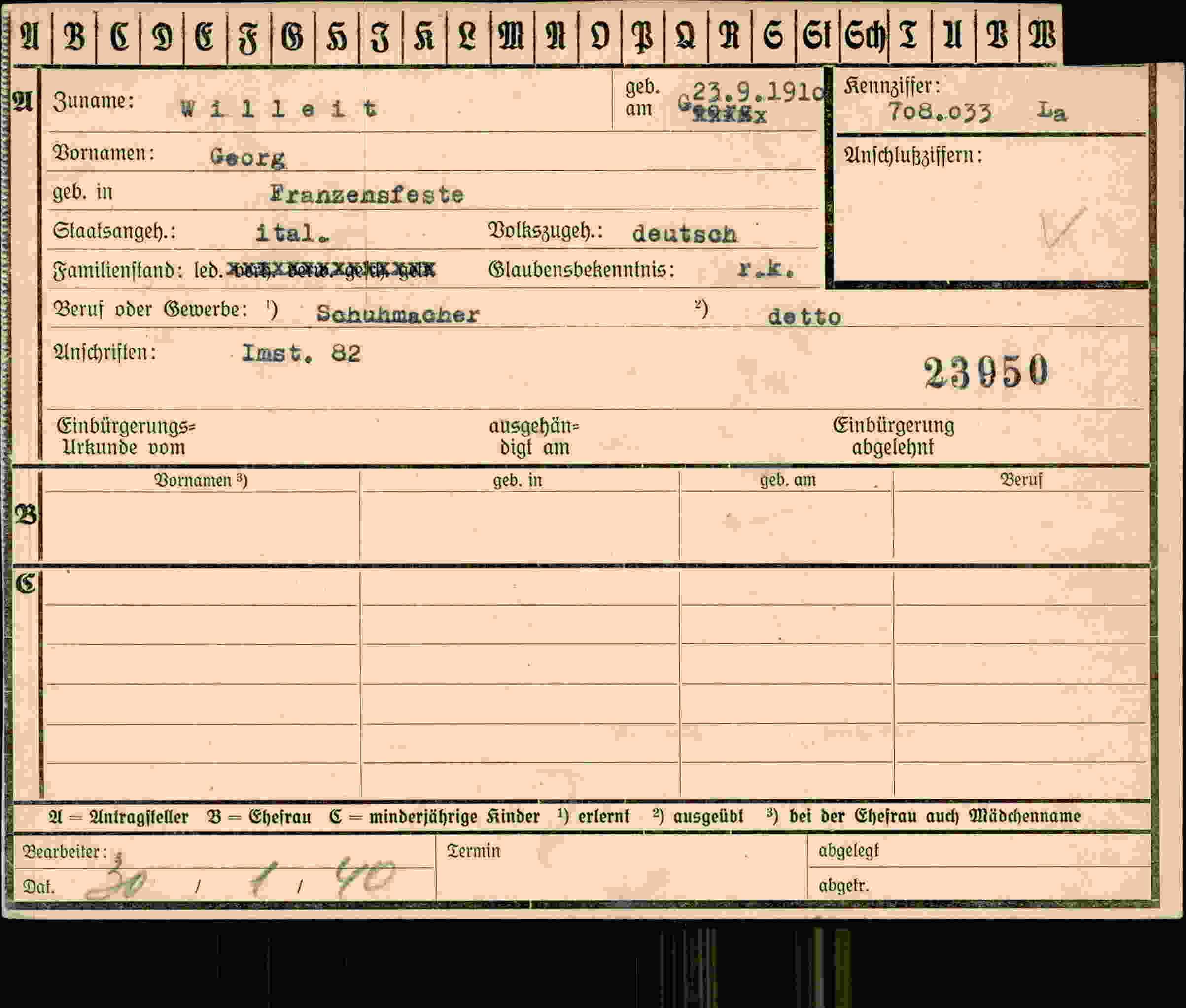 Dokument für Georg Willeit