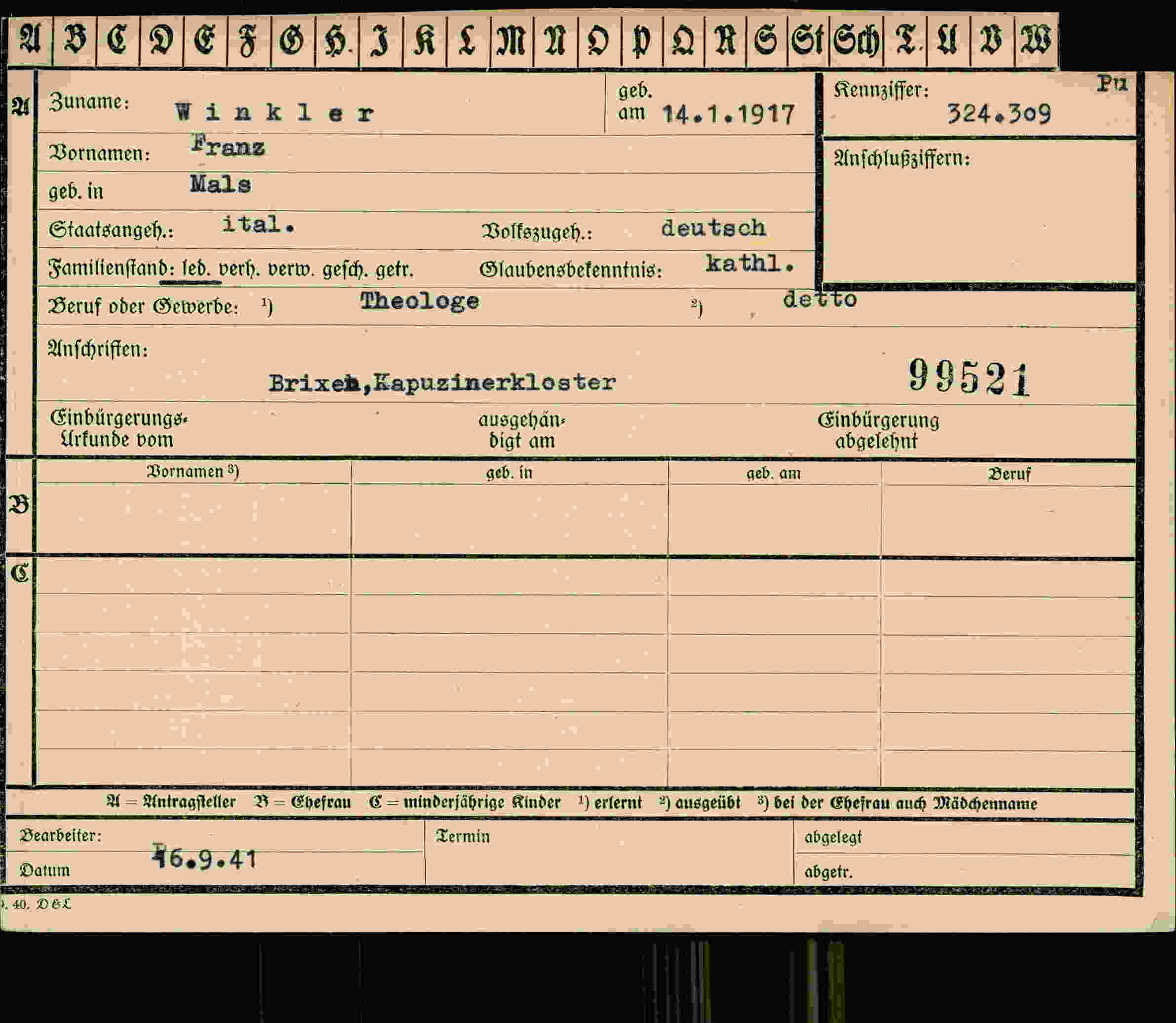 Dokument für Franz Winkler