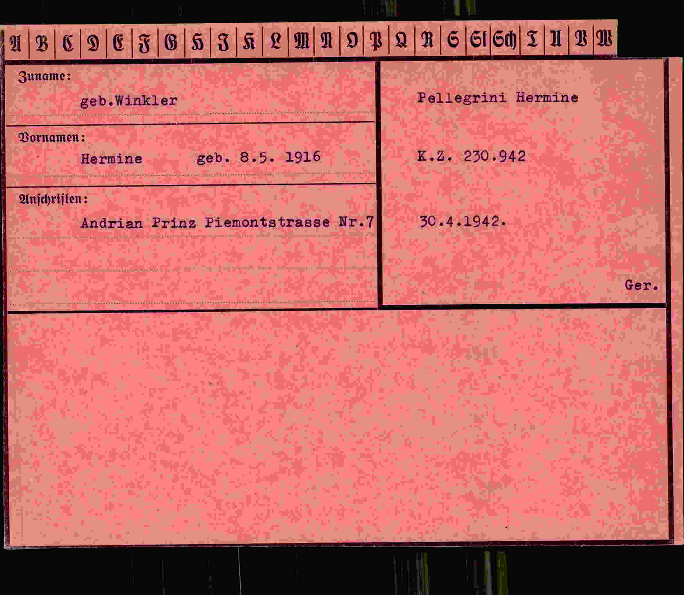 Vorderseite des Dokuments