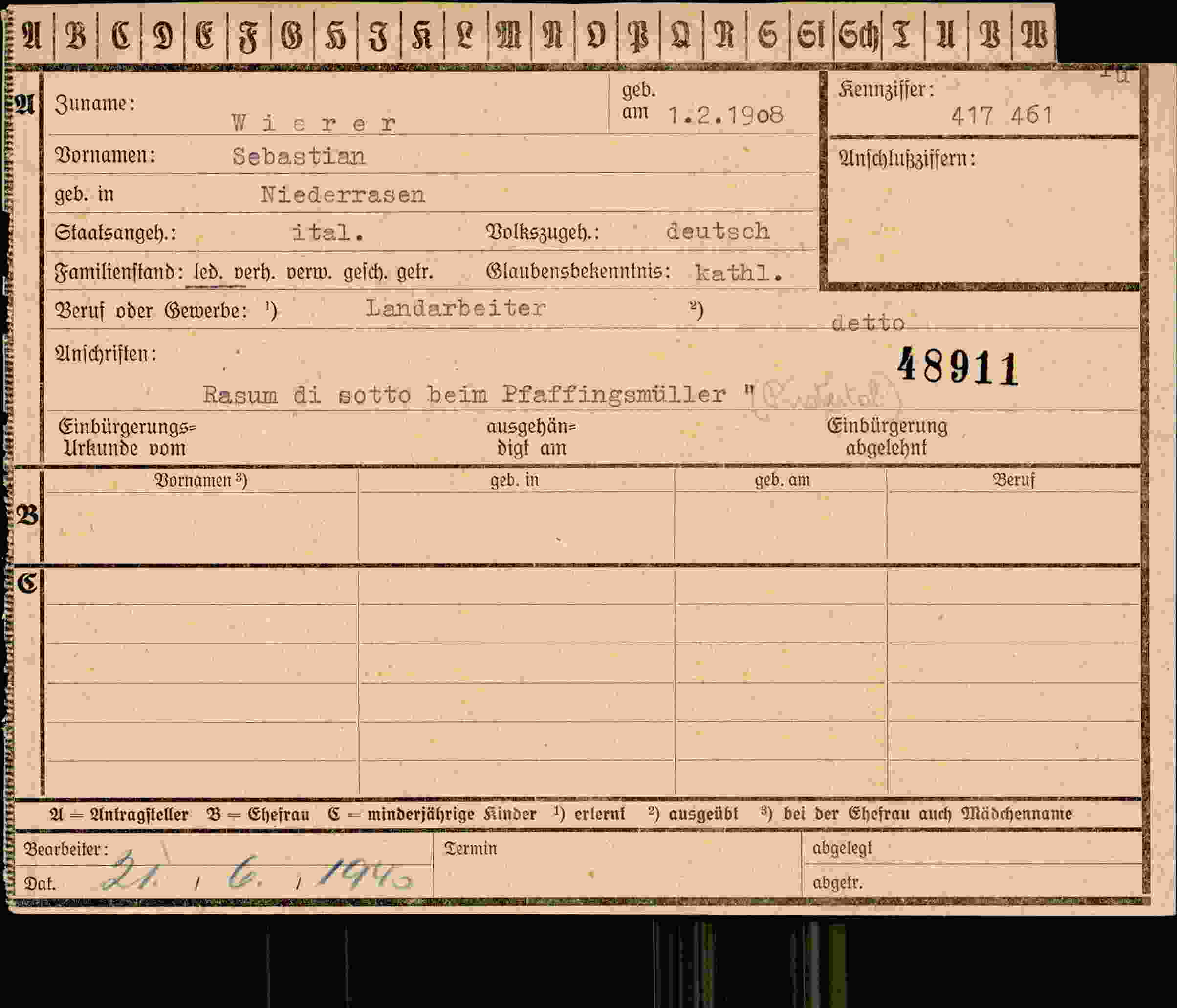 Dokument für Sebastian Wierer