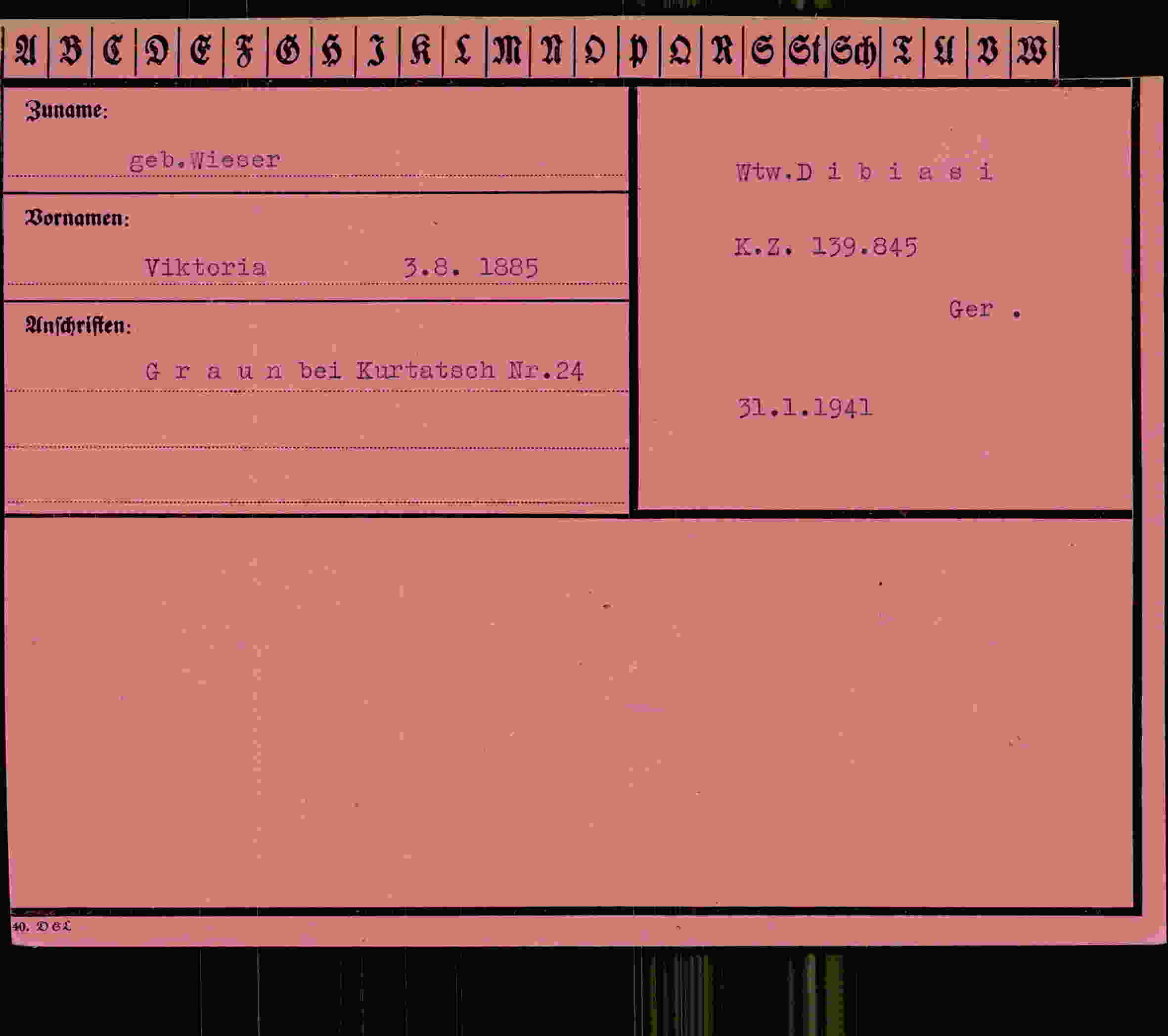 Vorderseite des Dokuments