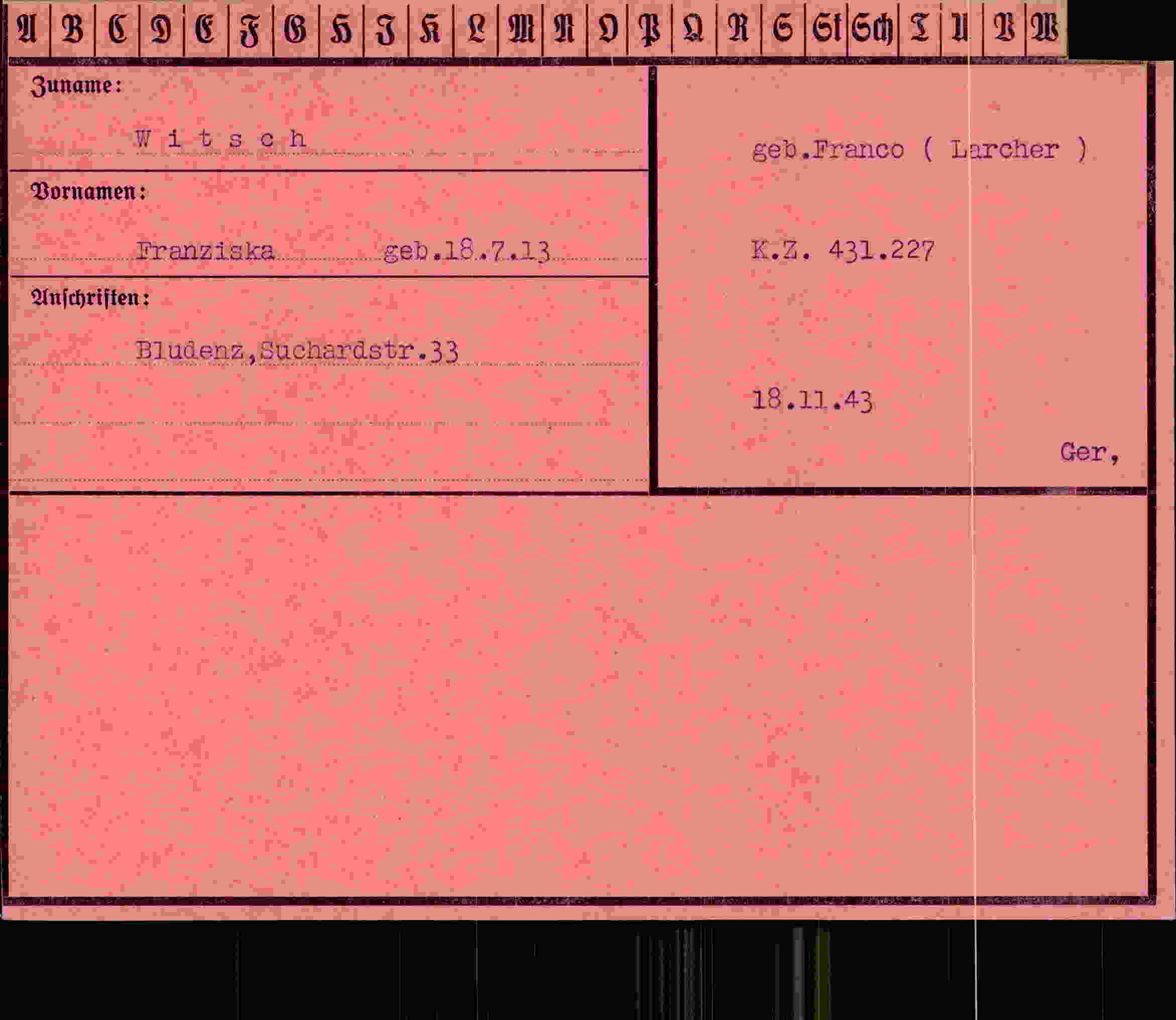 Vorderseite des Dokuments