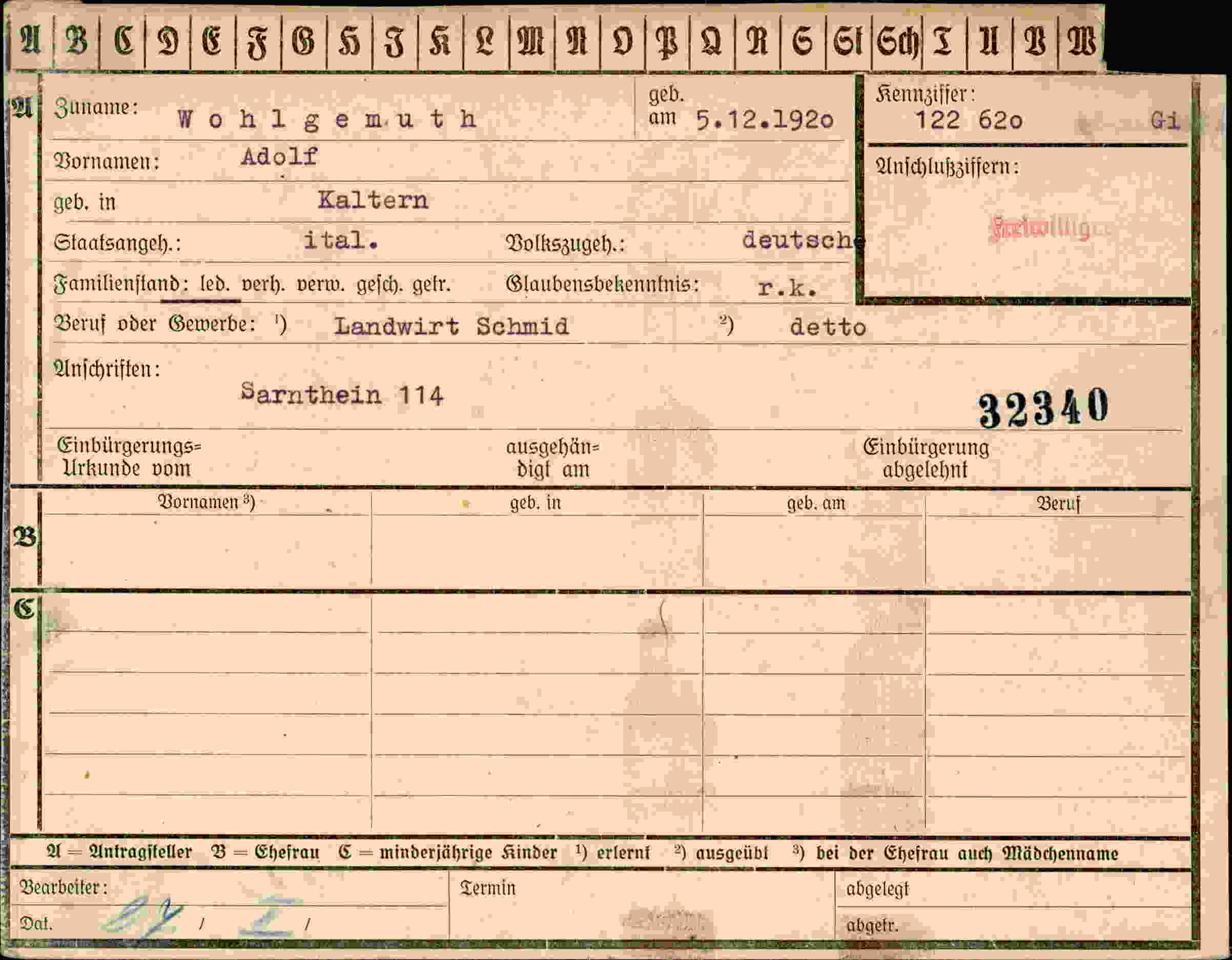 Dokument für Adolf Wohlgemuth