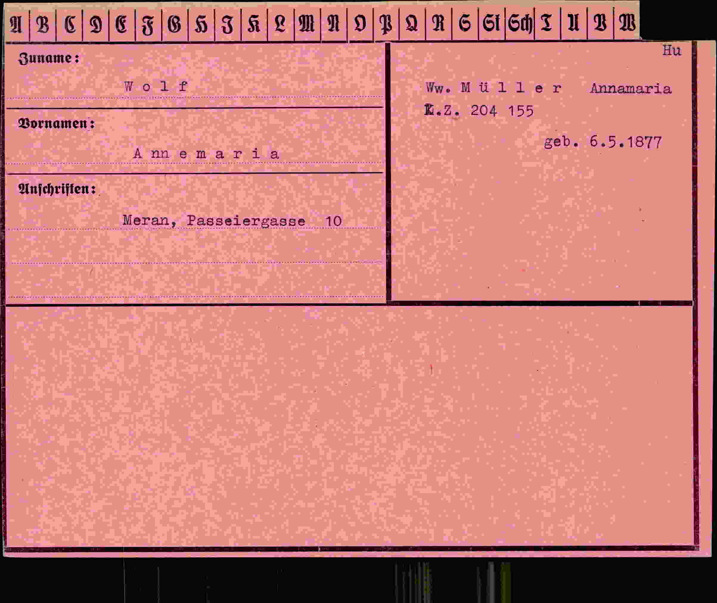 Vorderseite des Dokuments