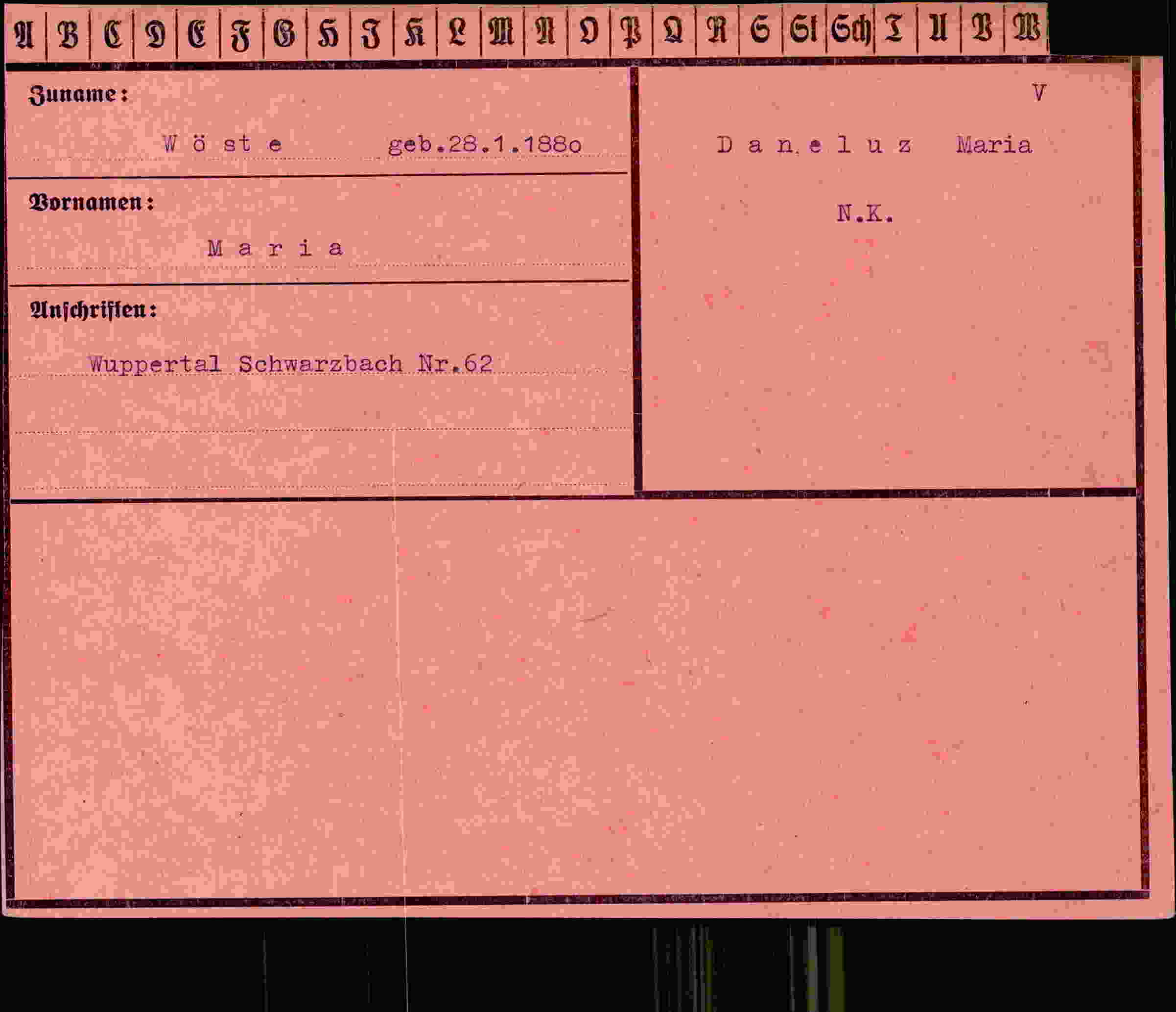 Vorderseite des Dokuments