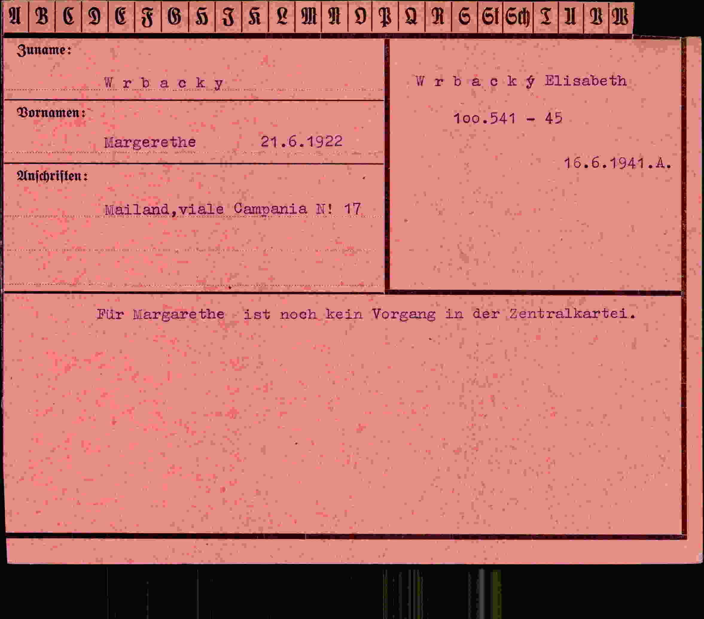 Vorderseite des Dokuments