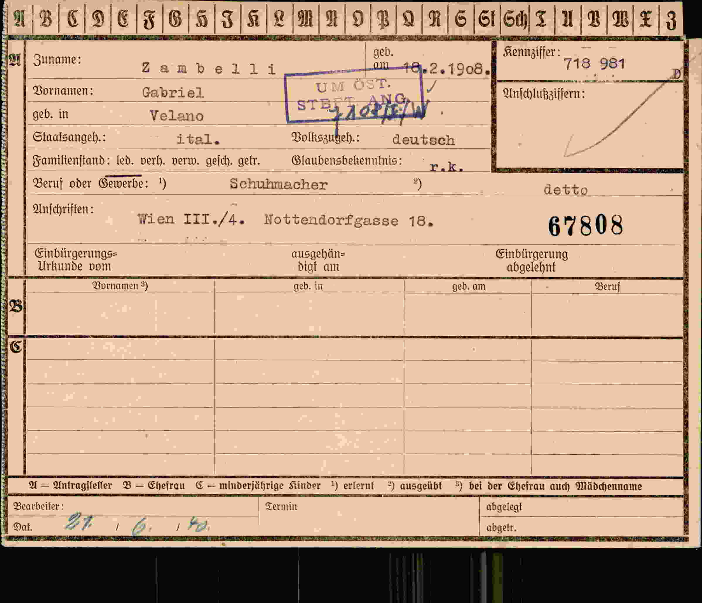 Dokument für Gabriel Zambelli