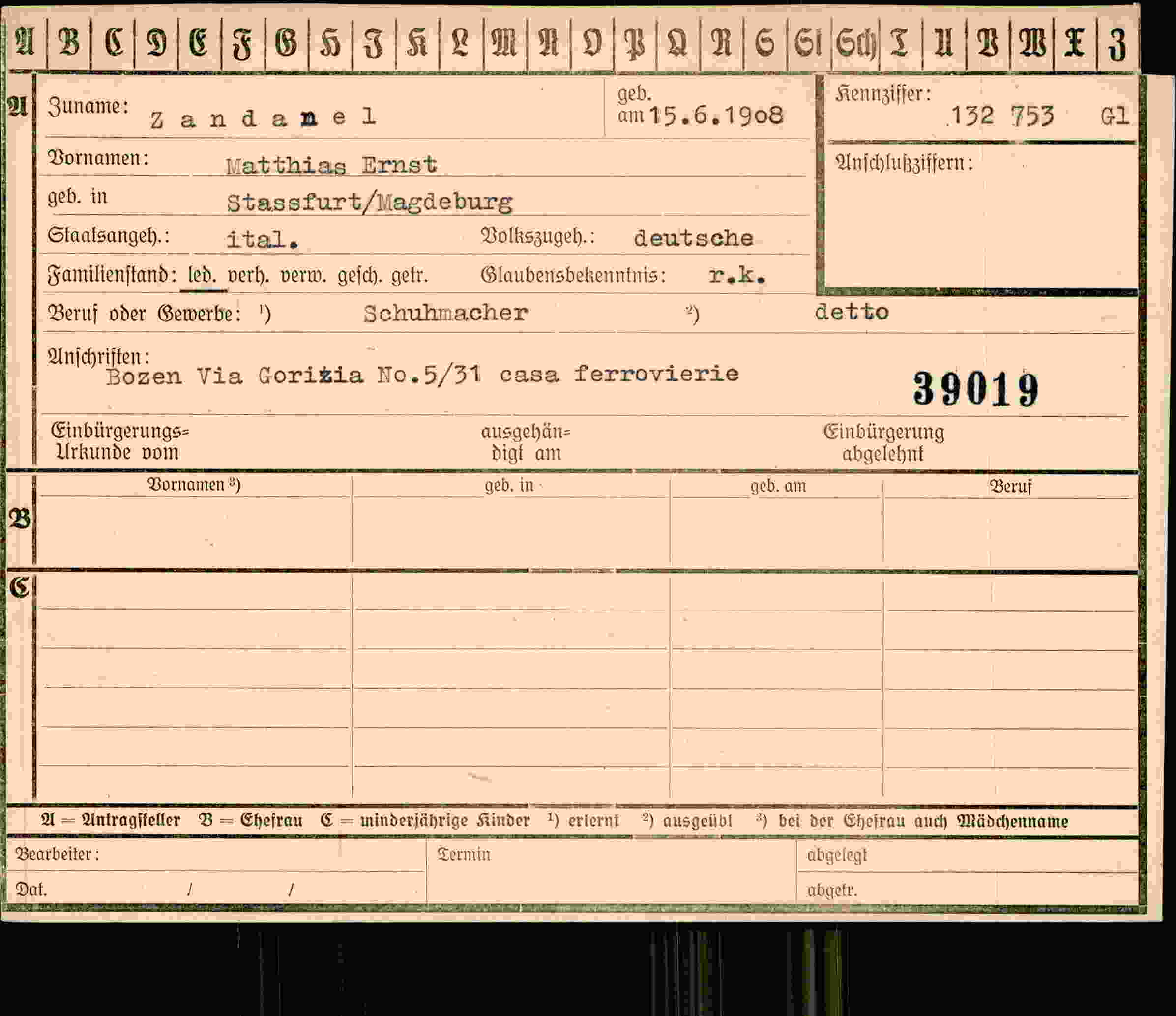 Dokument für Matthias Ernst Zandamel