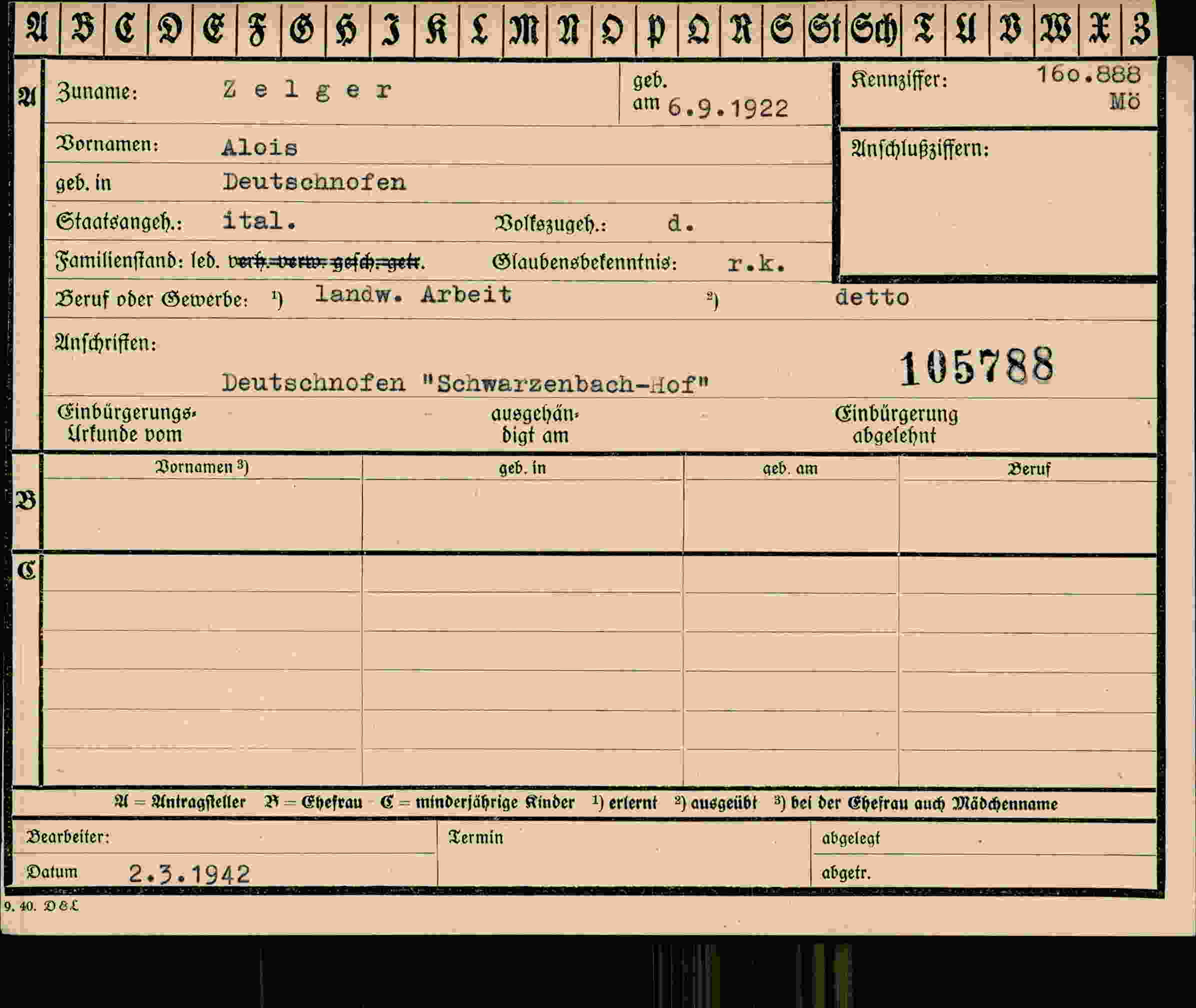 Vorderseite des Dokuments