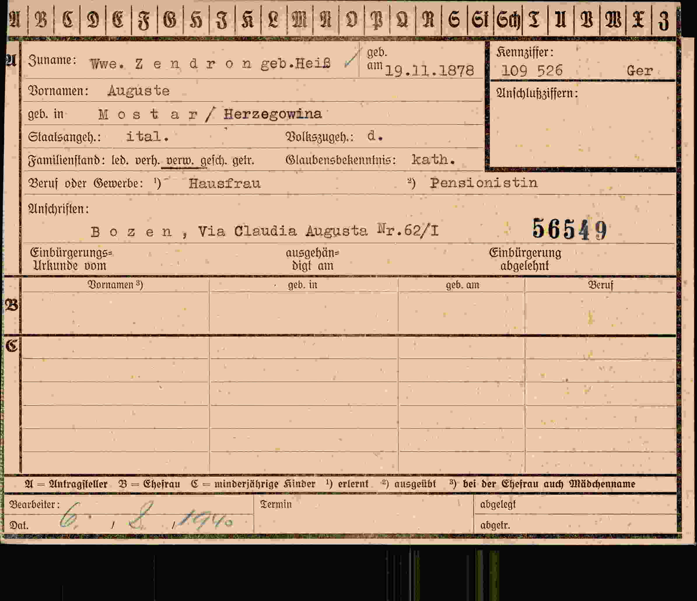 Dokument für Auguste Zendron