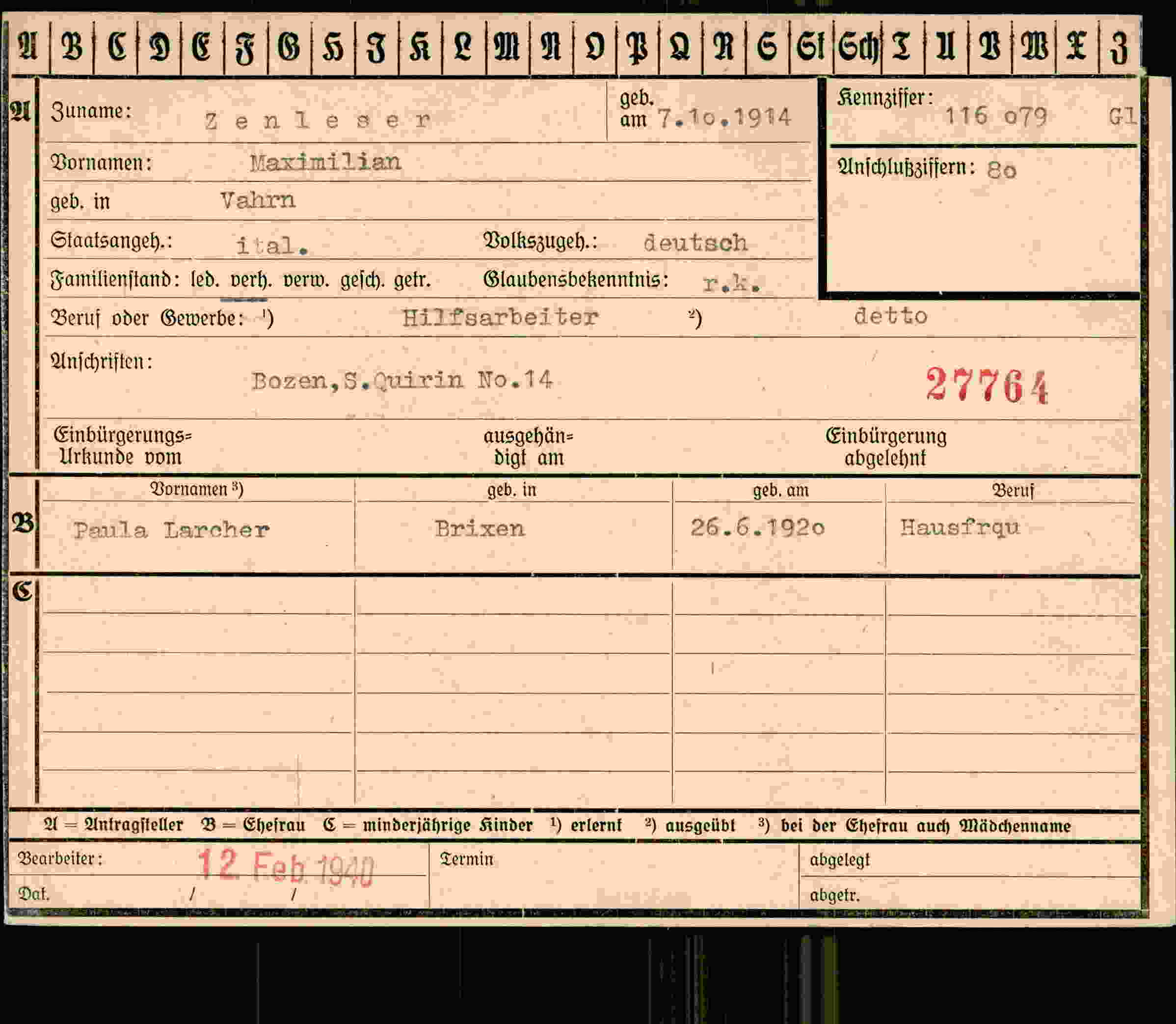 Dokument für Maximilian Zenleser