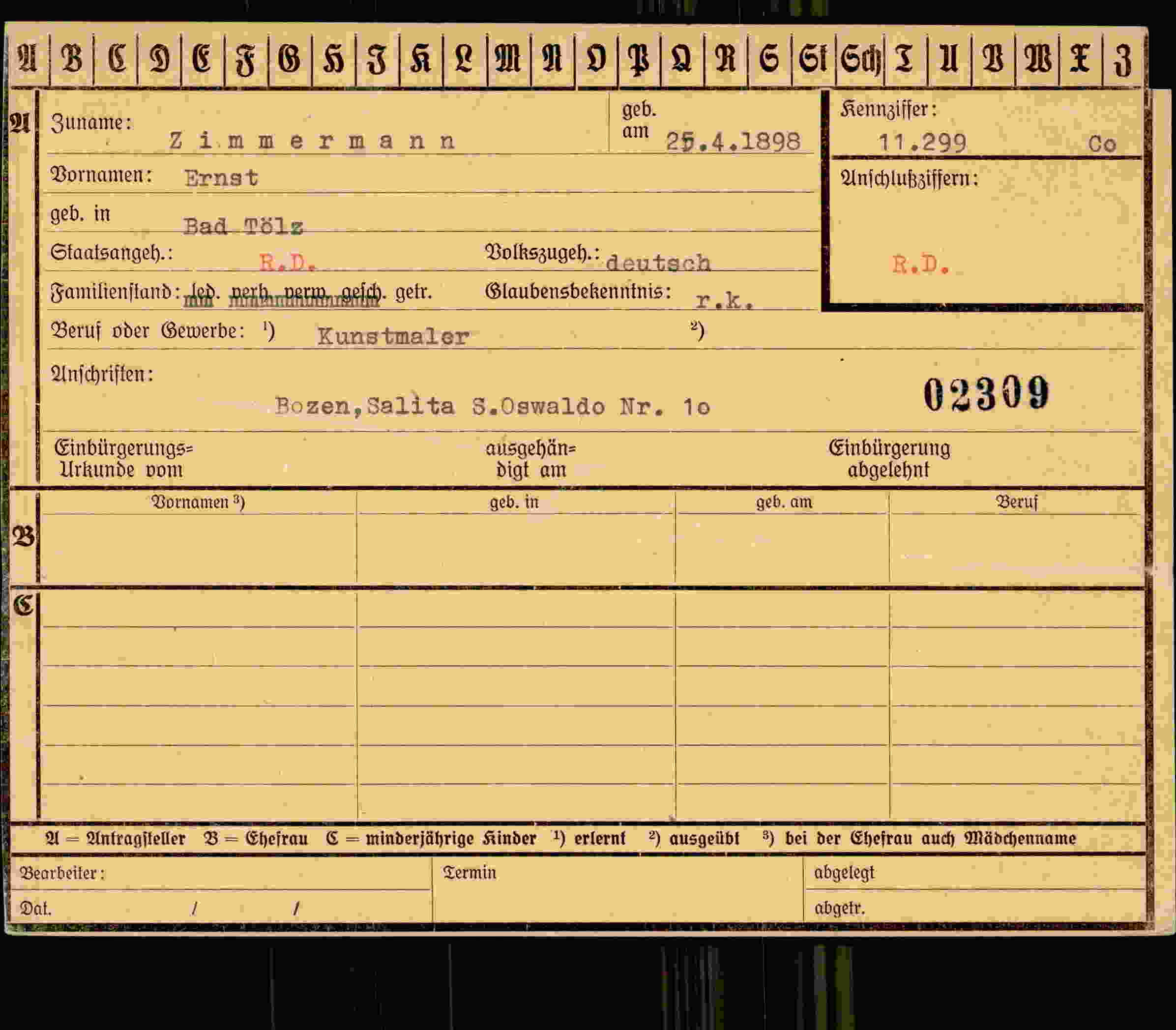 Dokument für Ernst Zimmermann