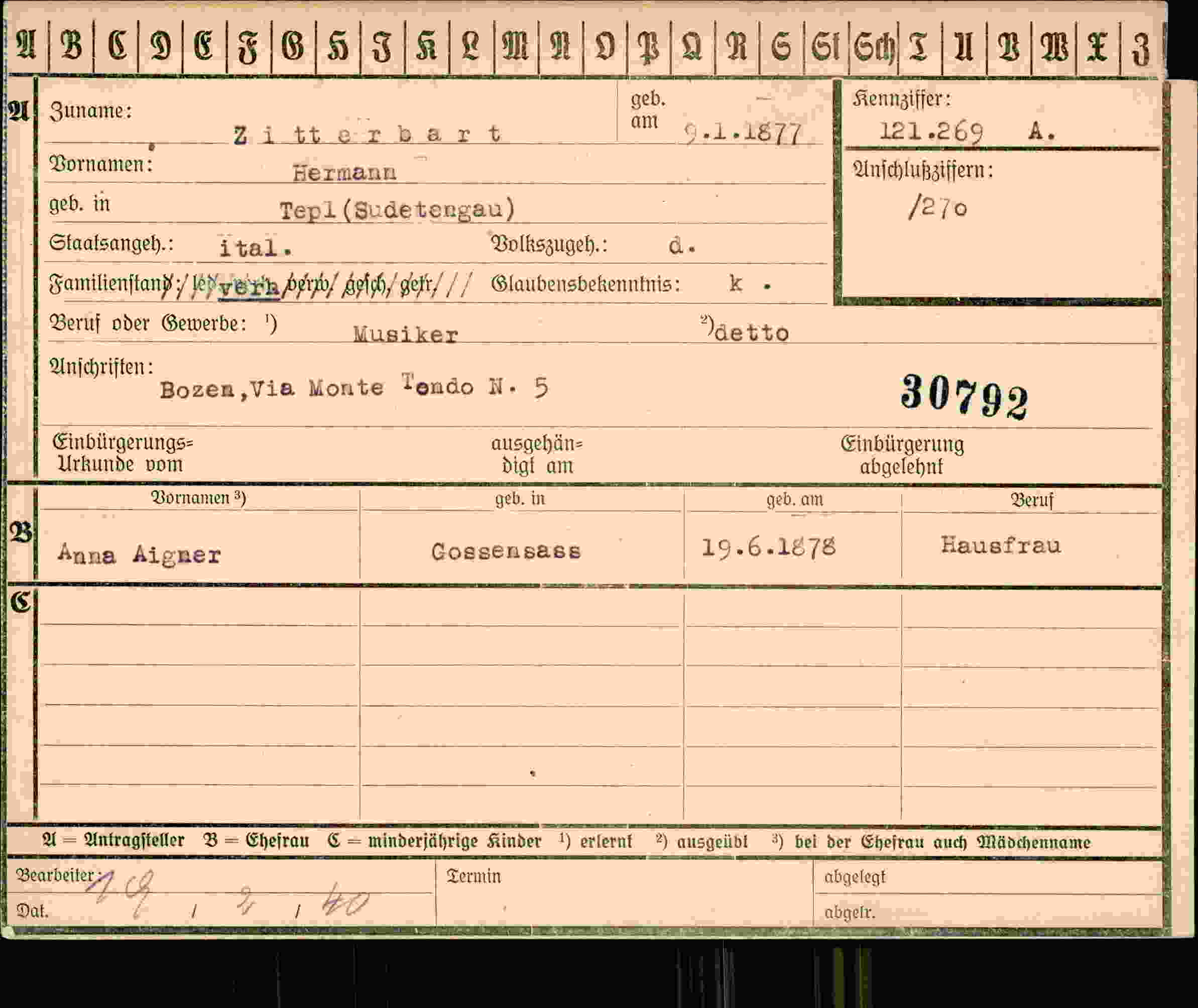 Dokument für Hermann Zitterbart