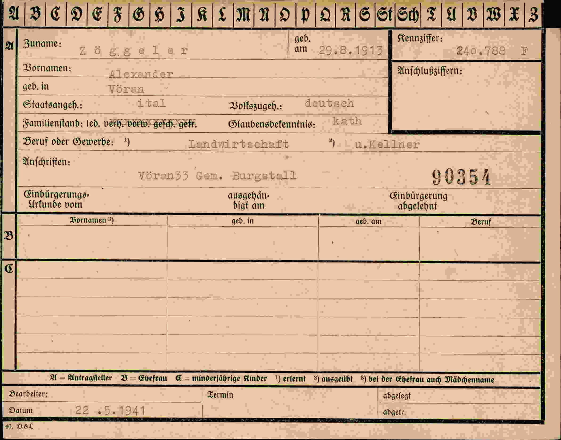 Dokument für Alexander Zögeler