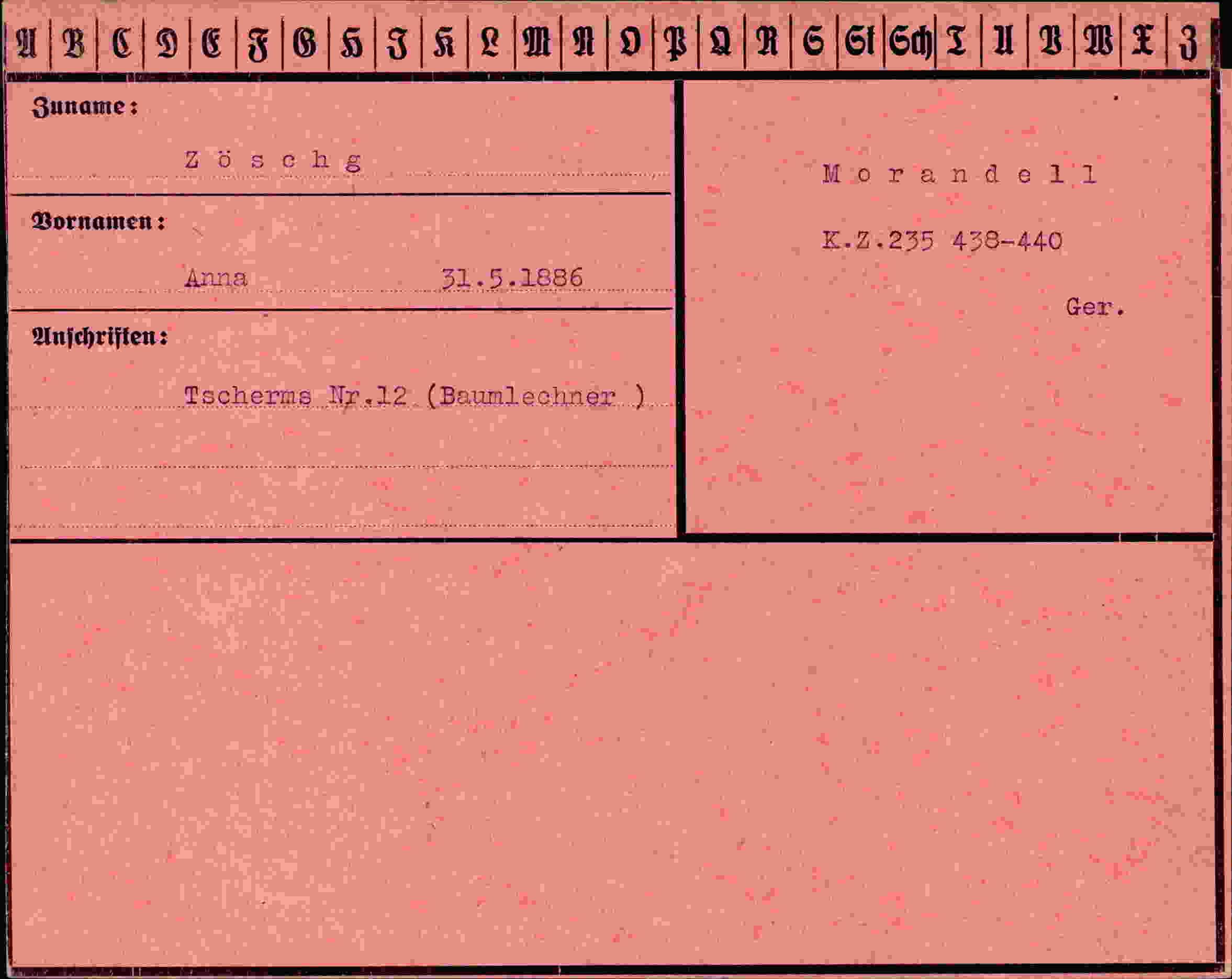 Vorderseite des Dokuments