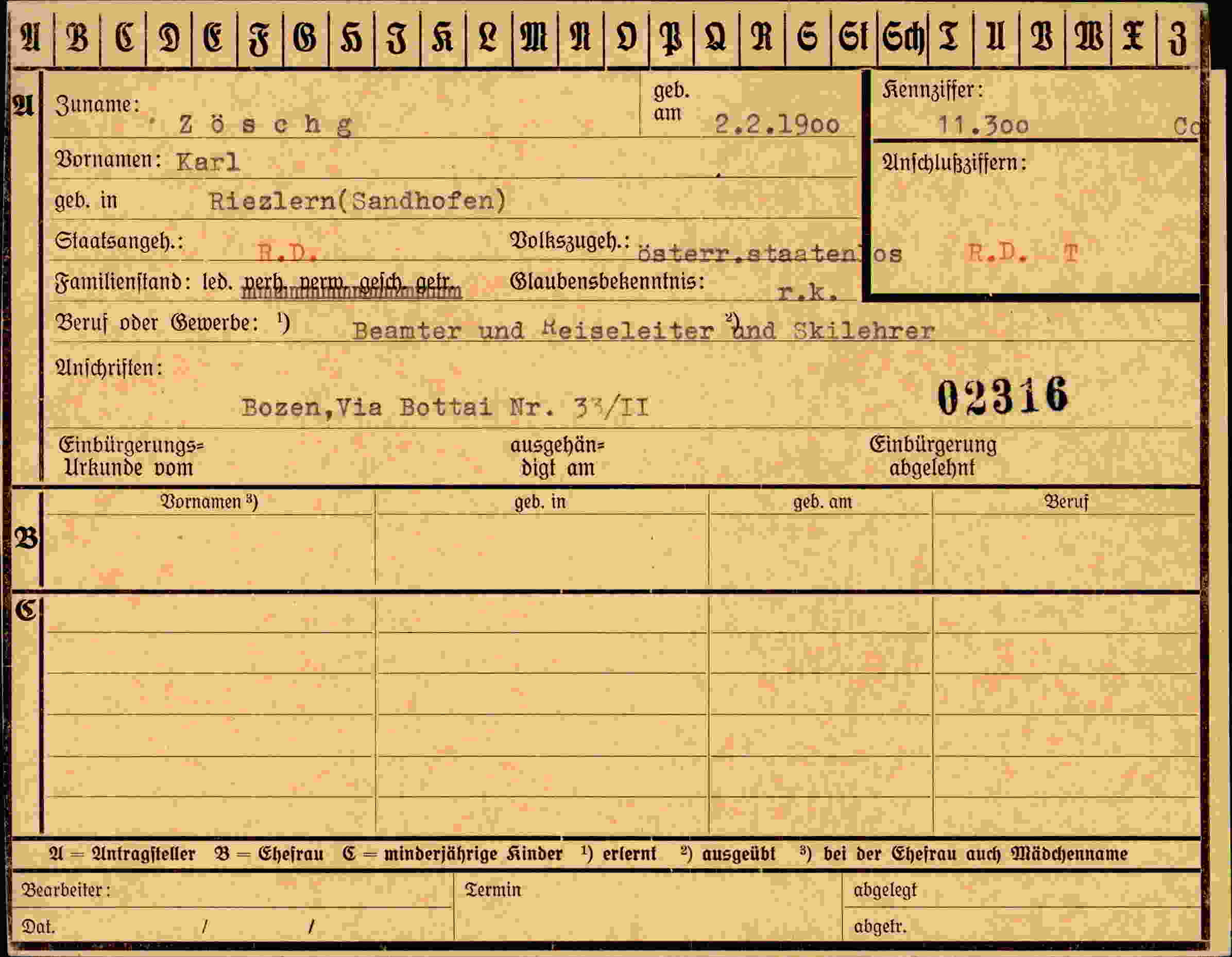 Dokument für Karl Zöschg