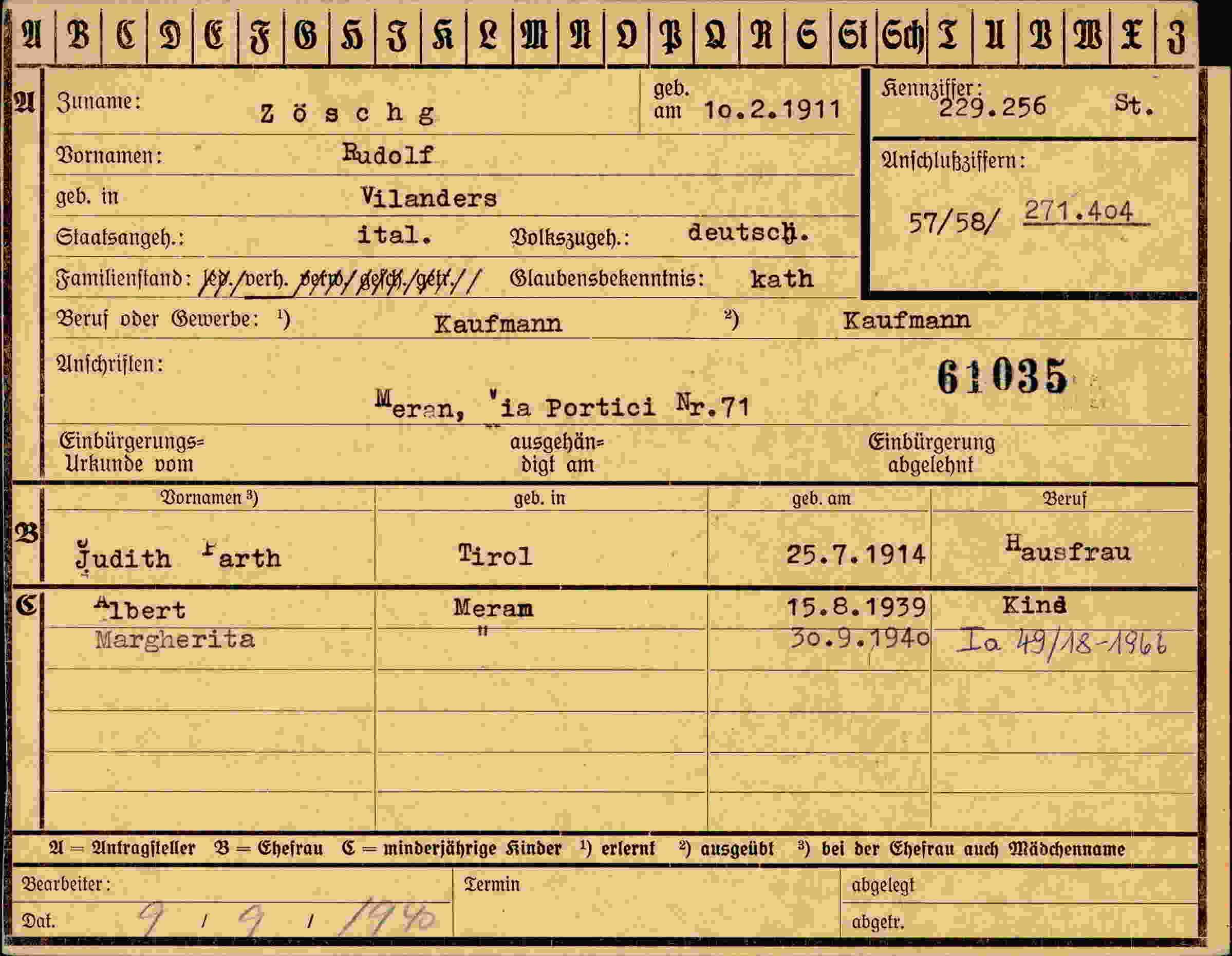 Dokument für Rudolf Zöschg