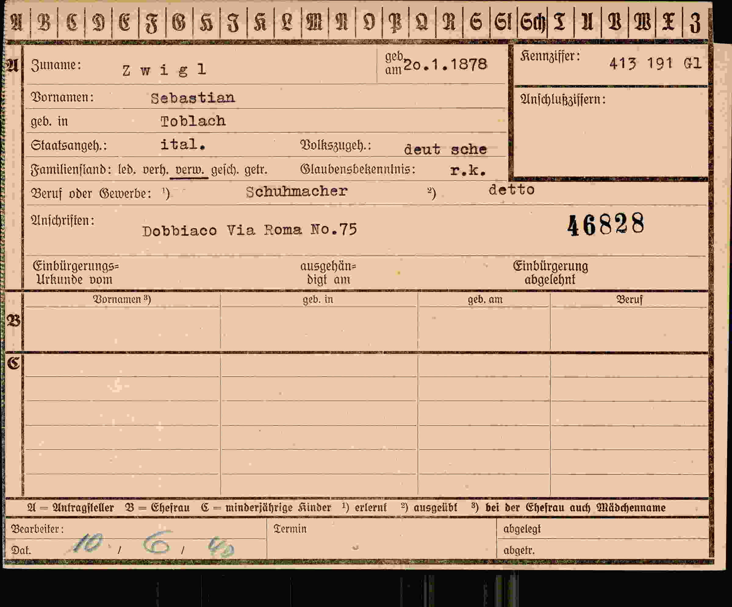 Dokument für Sebastian Zwig